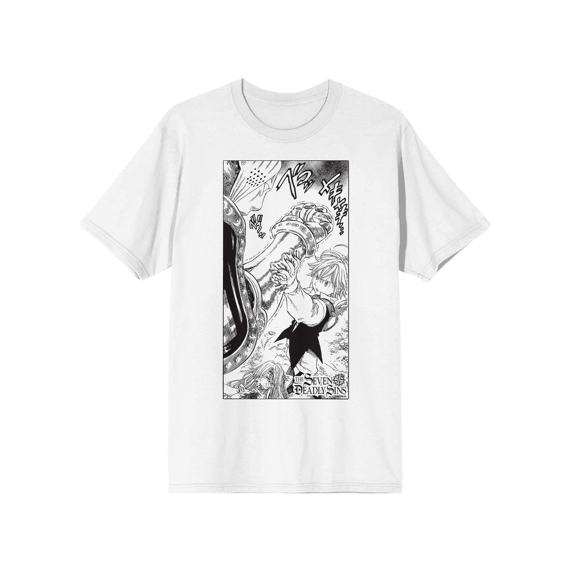 Men's Seven Deadly Sins Manga Short Sleeve Graphic Tee, Size: XXL, White Product Image