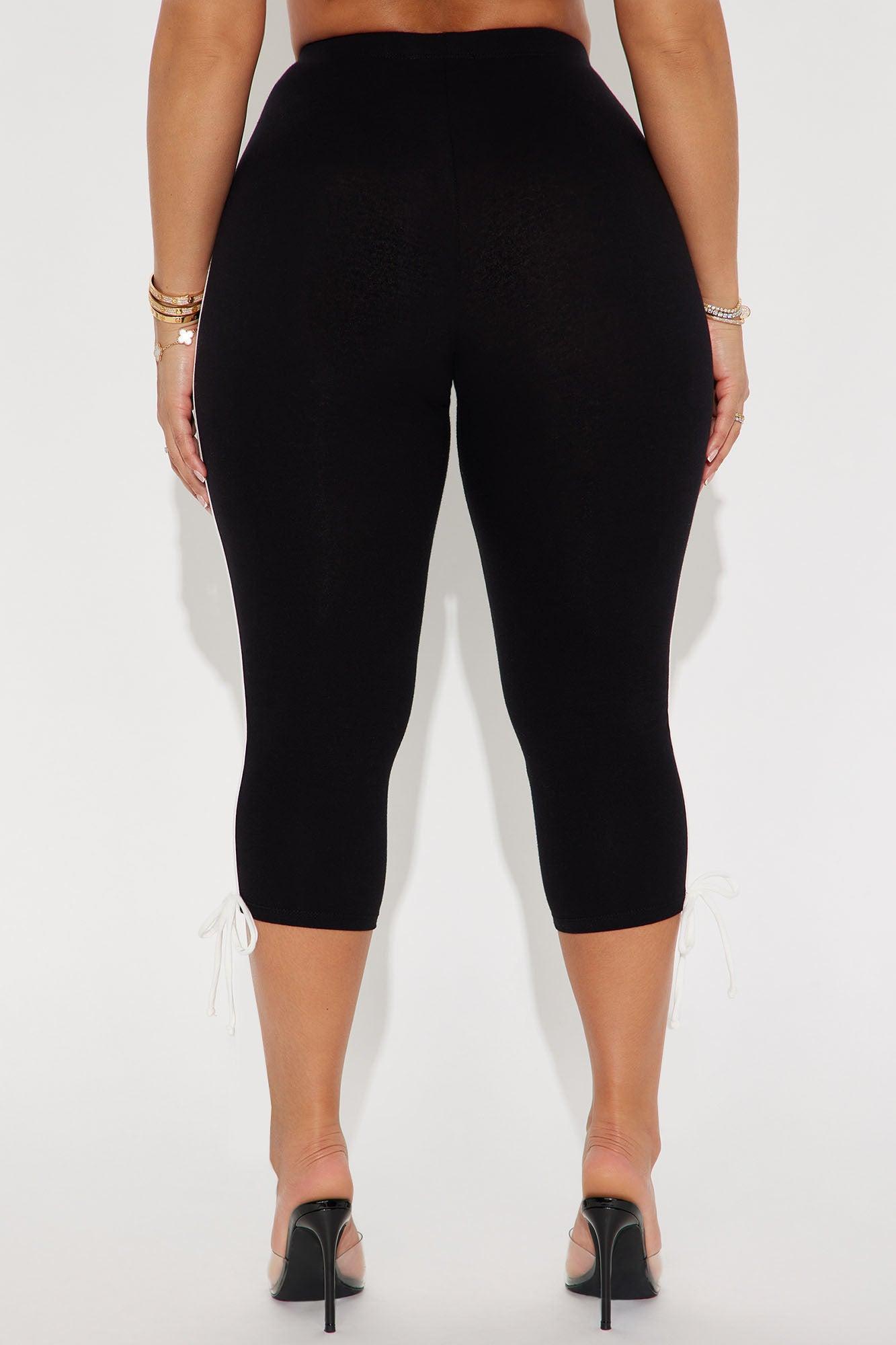 Lana Striped Capri Legging - Black/White Product Image