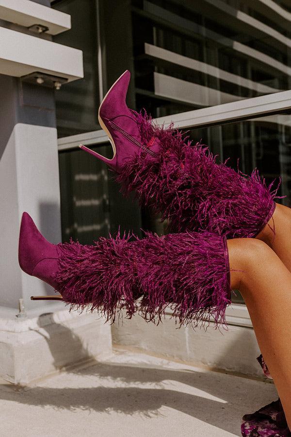 The Leonie Feather Knee High Boot In Orchid Product Image