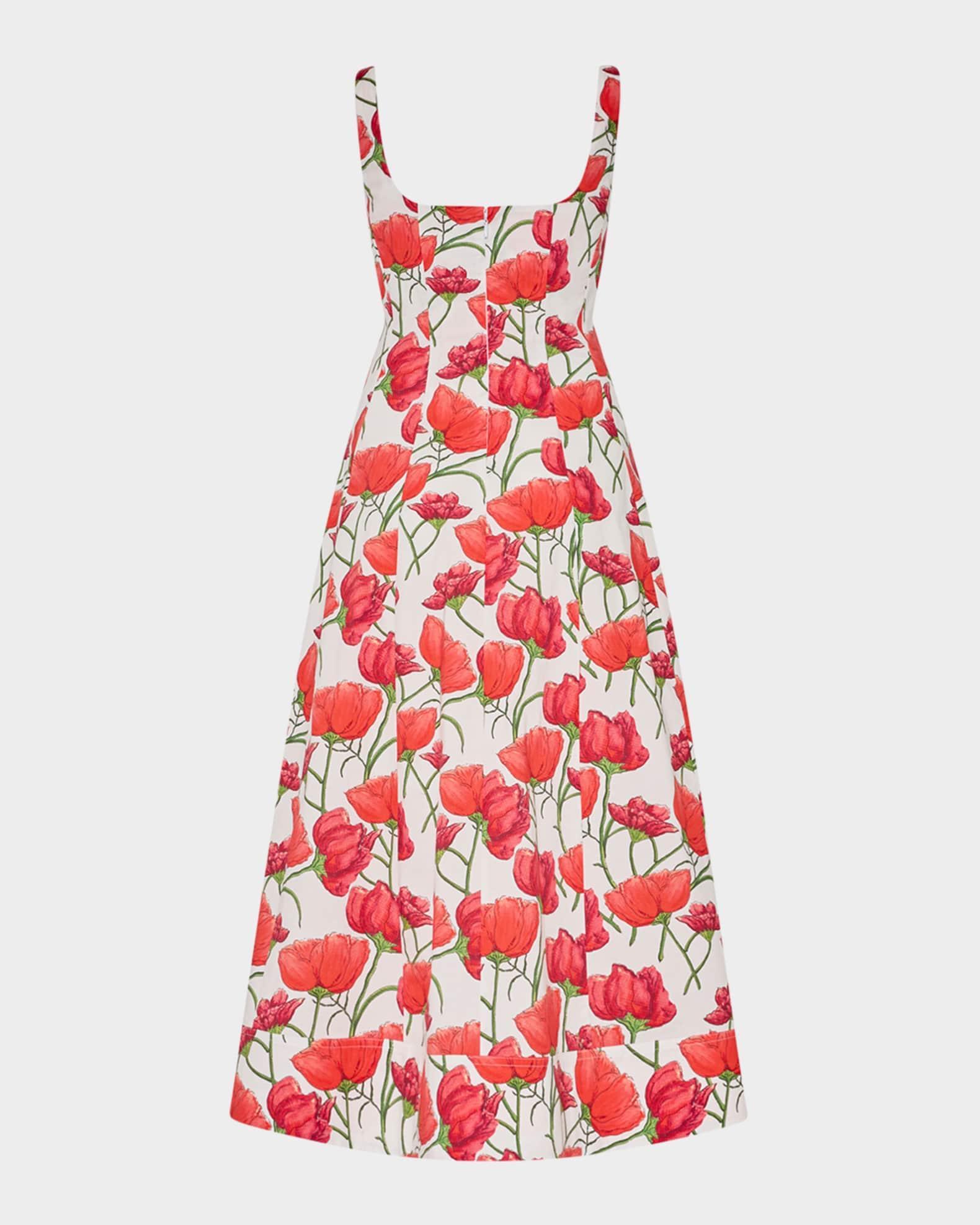 Nia Peony A-Line Midi Dress Product Image