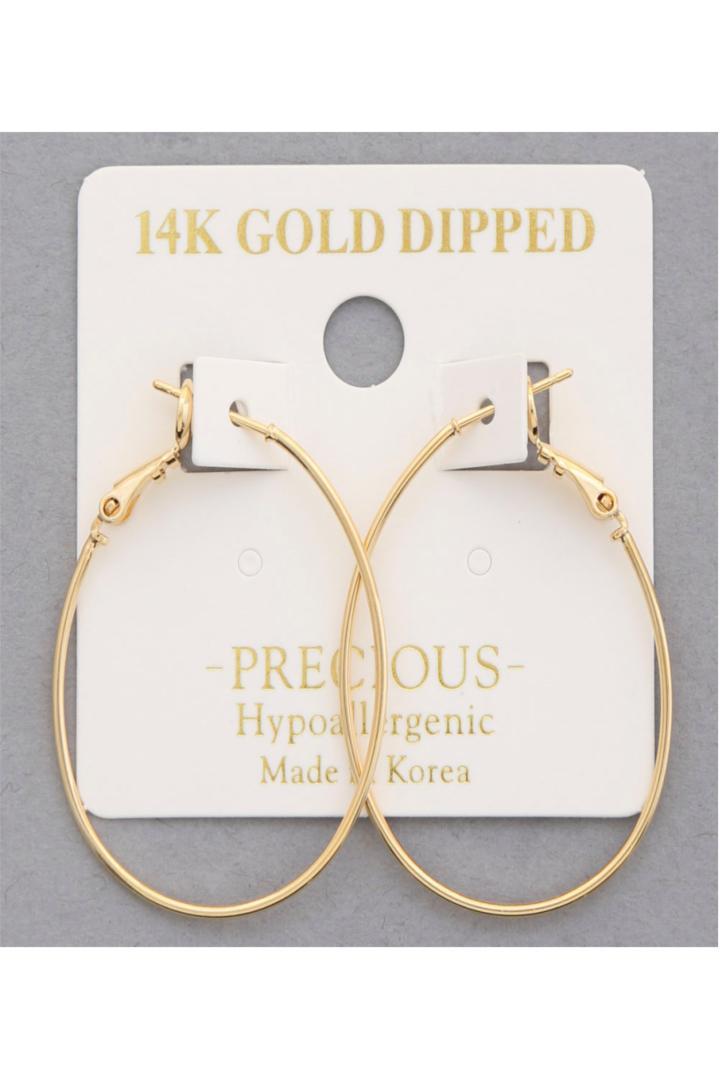 14K GOLD DIPPED TEARDROP EARRING Product Image