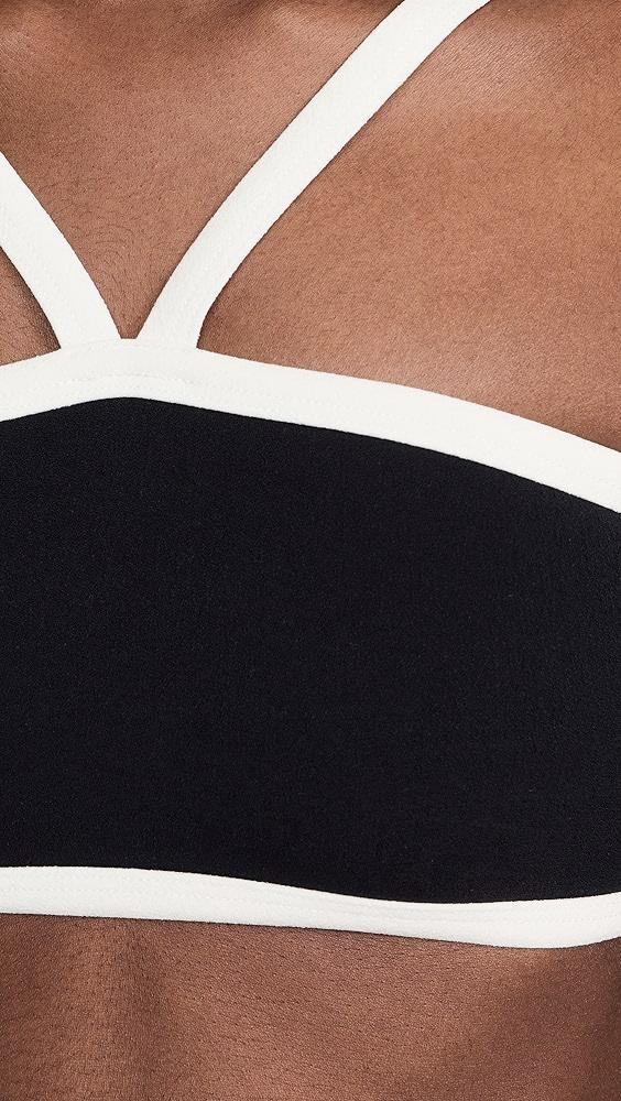 Lisa Marie Fernandez Bandeau High Waist Bikini Set with Piping | Shopbop Product Image