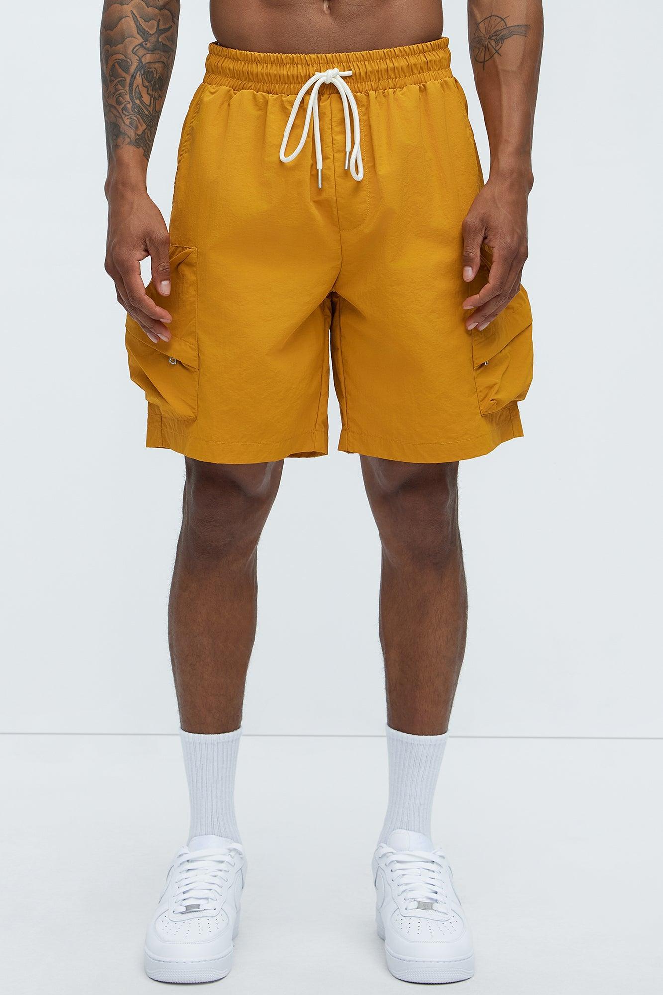 Take A Hike Cargo Shorts - Yellow Product Image