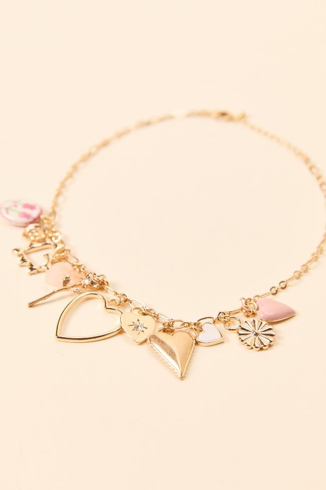 Hannah Gold Heart Charm Necklace Girls Product Image