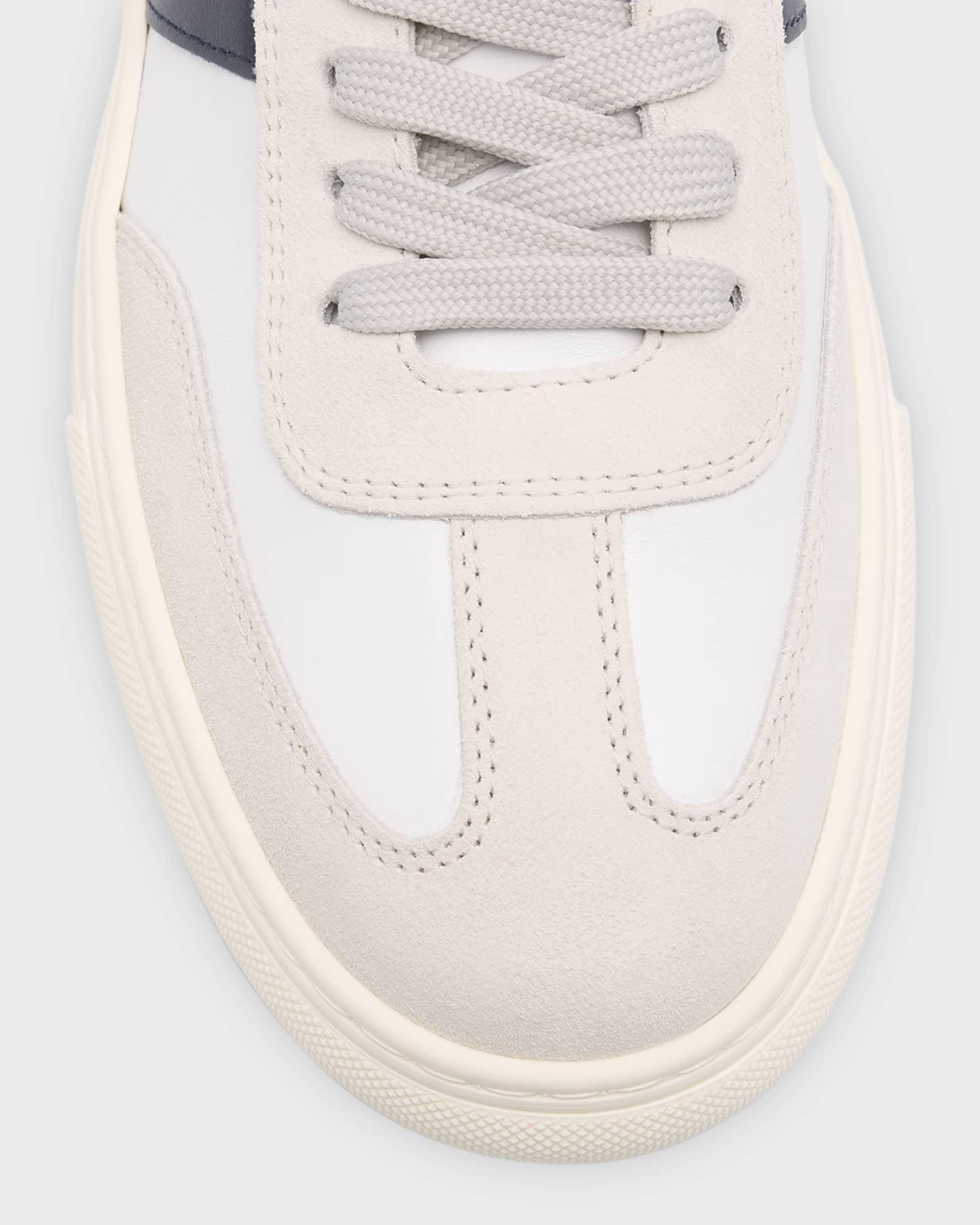 Men's Leather and Suede Low-Top Sneakers Product Image