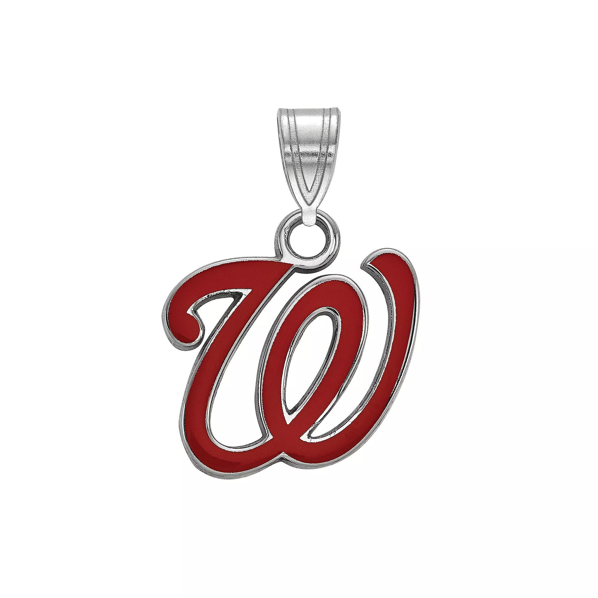 LogoArt Sterling Silver Washington Nationals Enamel Pendant, Women's, Size: 17 mm Product Image