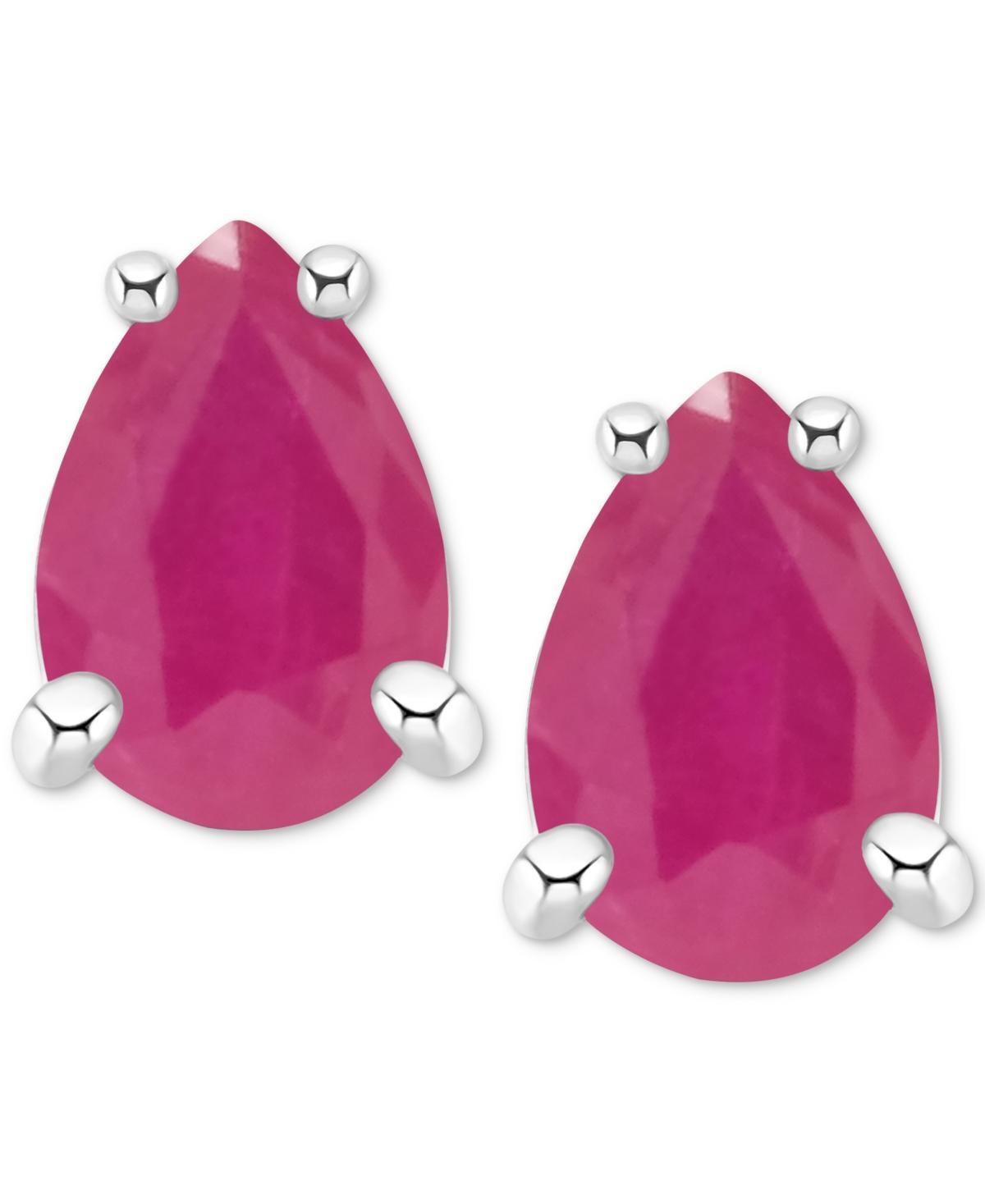 Celebration Gems 14k Gold Pear Shaped Sapphire Stud Earrings, Women's, 14k Whgold Product Image