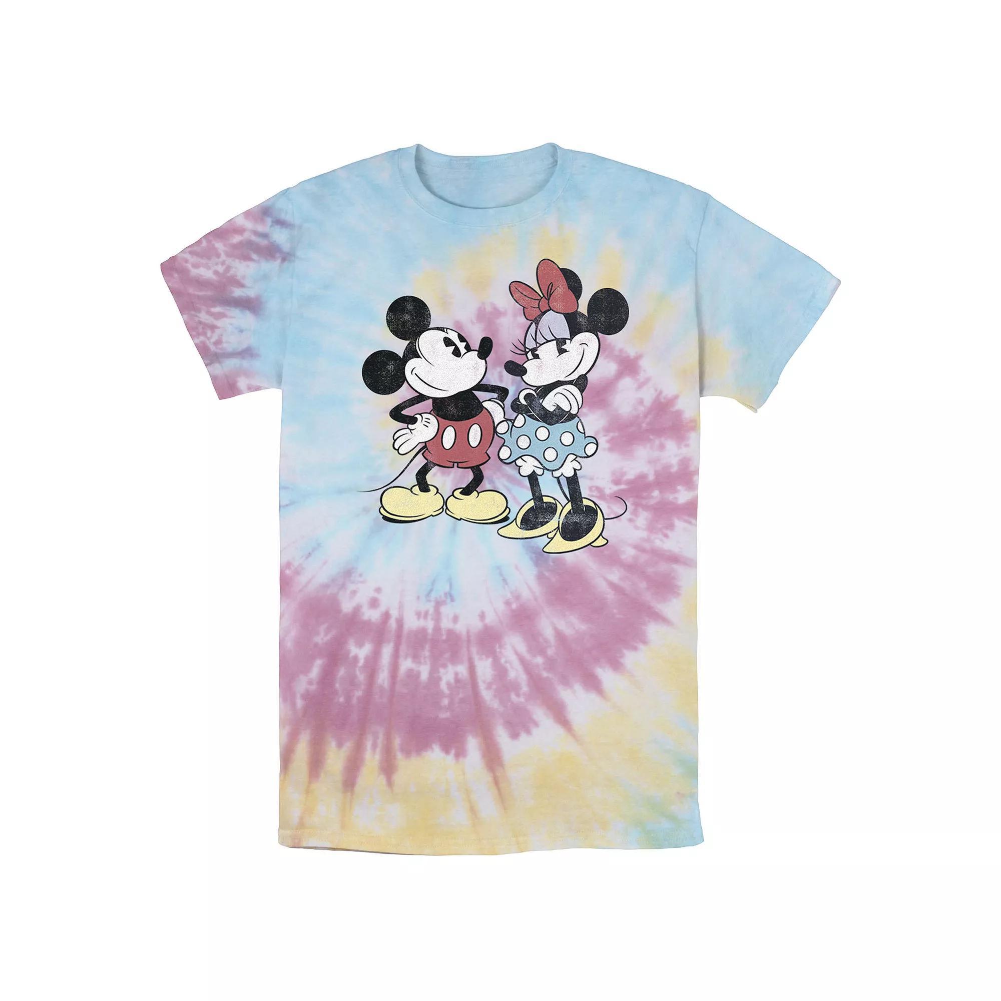 Disney's Mickey & Minnie Mouse Retro Friends Wash Tee, Men's, Size: Large, White Blue Product Image