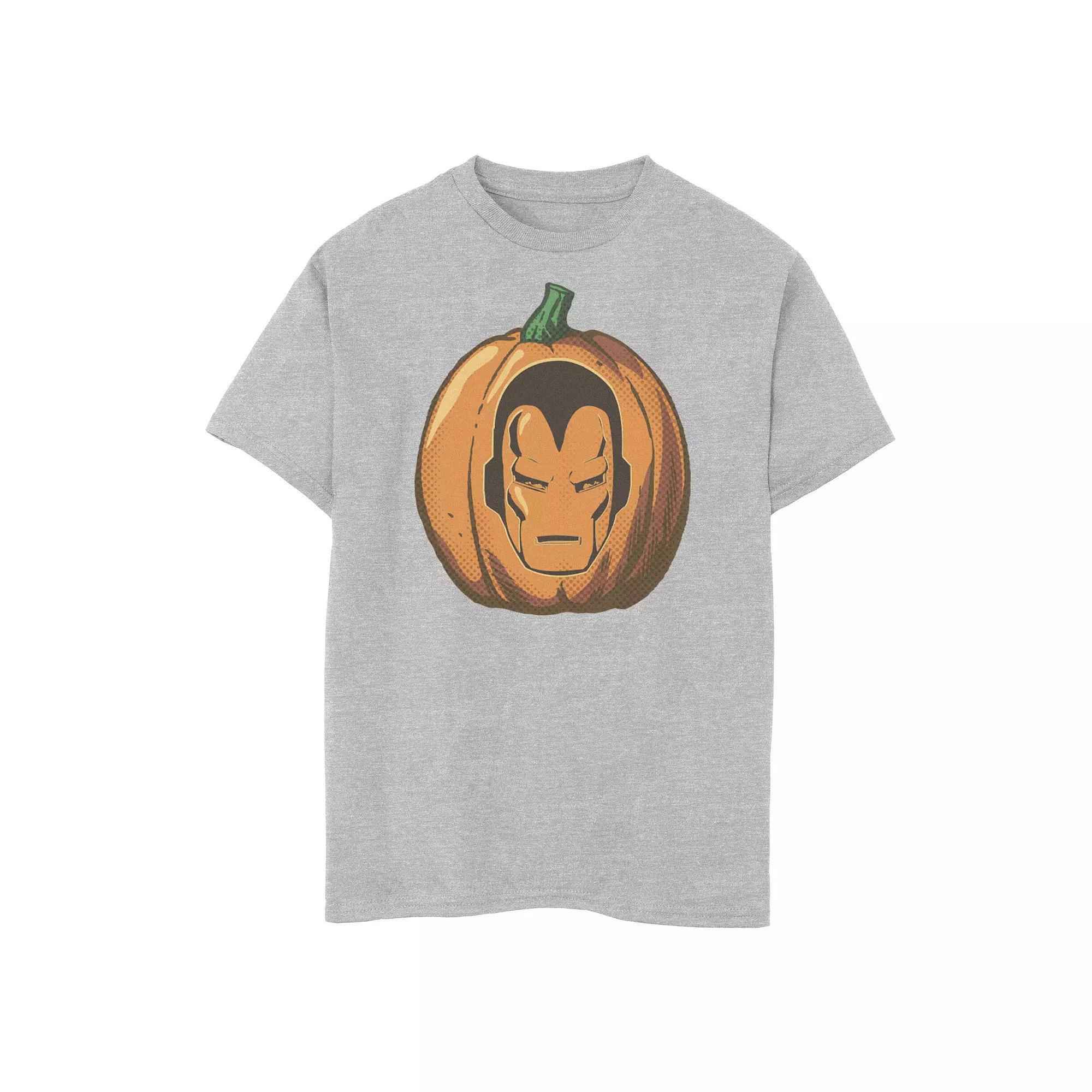 Boys 8-20 Marvel Avengers Iron Man Halloween Pumpkin Graphic Tee, Boy's, Size: XL, Athletic Grey Product Image