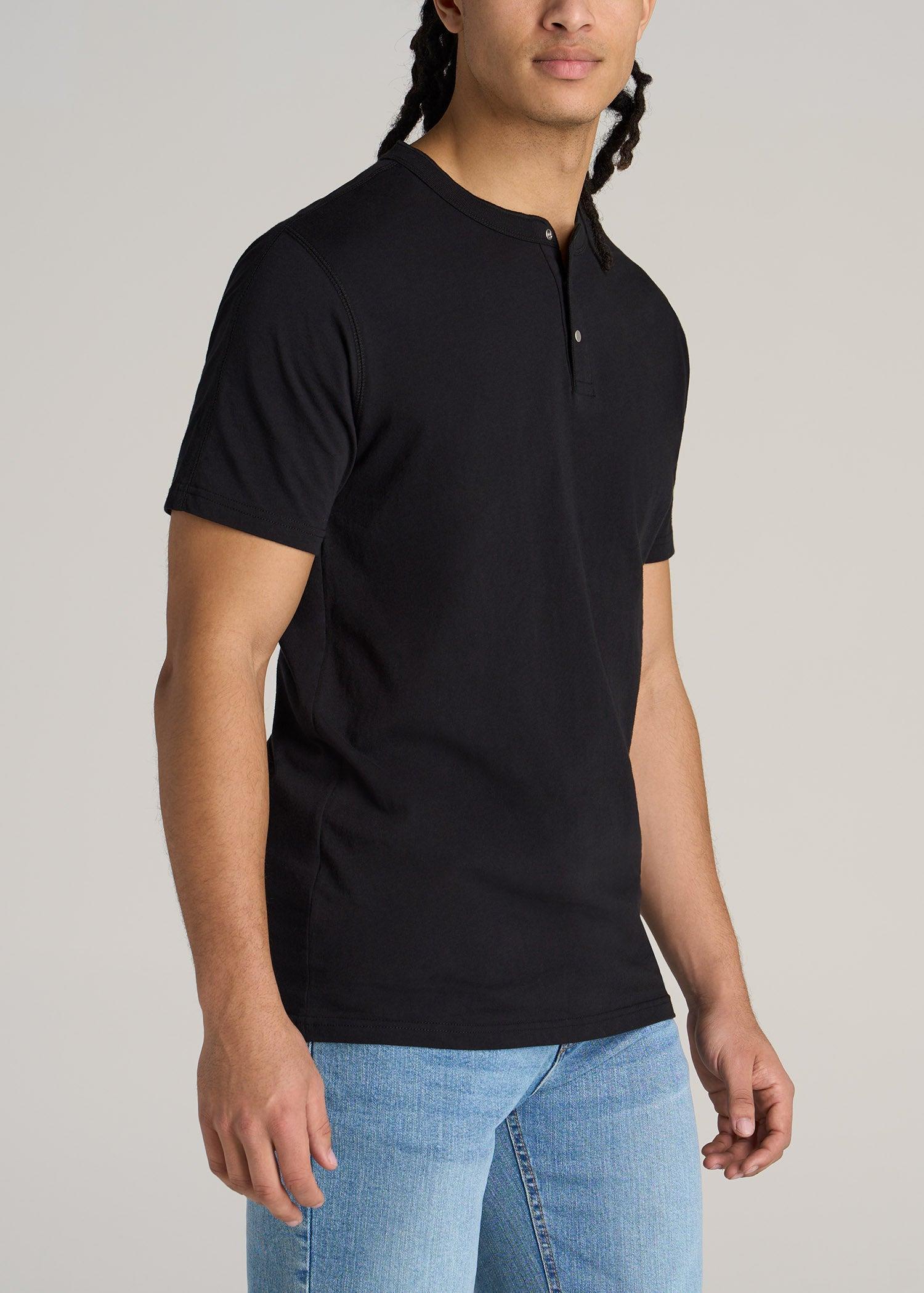 LJ&S REGULAR-FIT Jersey Henley Tee for Tall Men in Vintage Midnight Navy Product Image