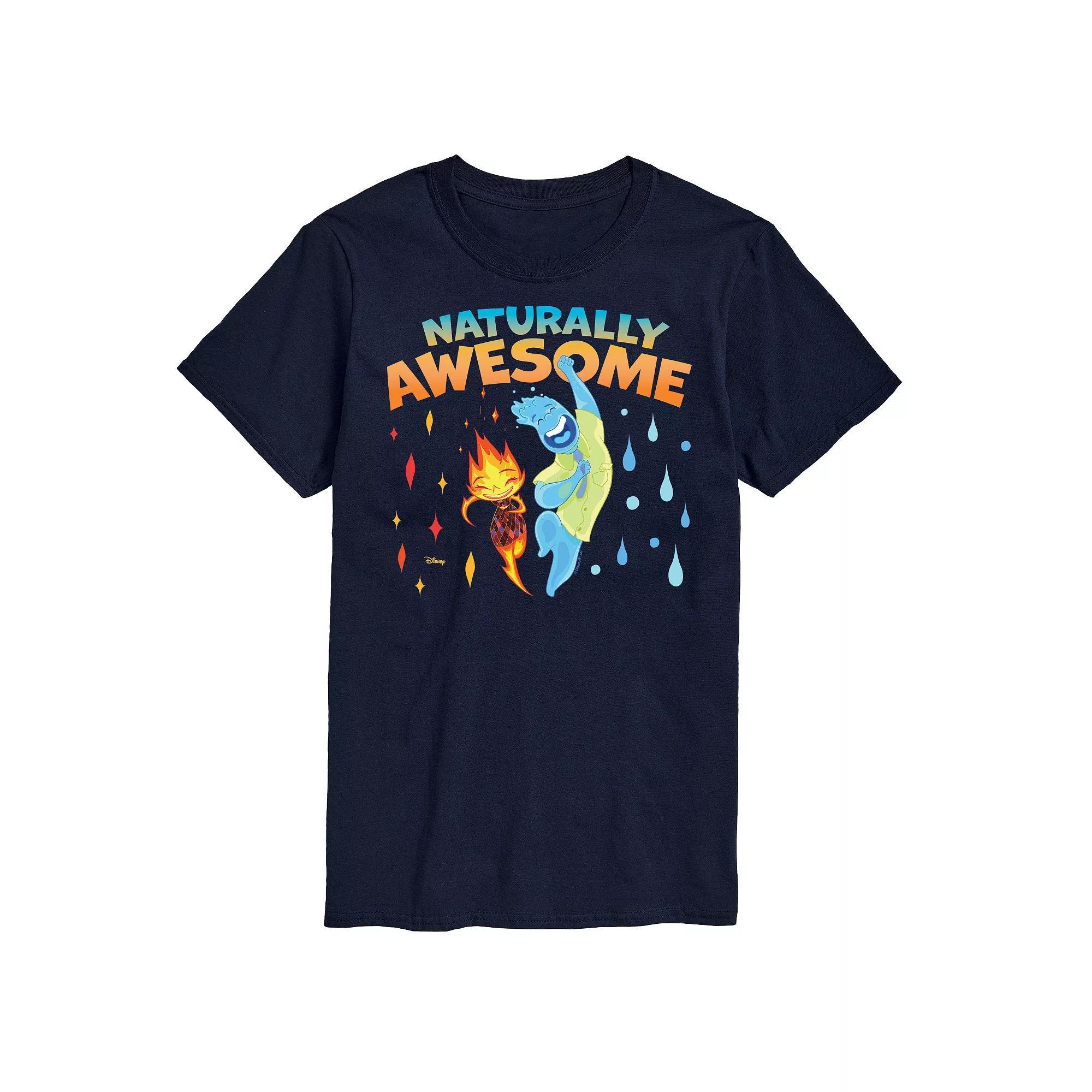 Disneys Elemental Big & Tall Naturally Awesome Graphic Tee, Mens Blue Product Image