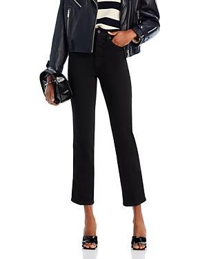 Good American Good Curve High Rise Ankle Straight Jeans in Black 001 Product Image