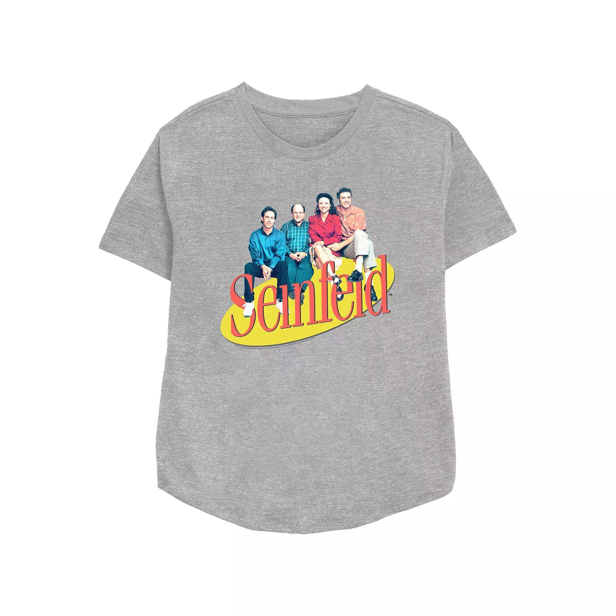 Women's Seinfeld Group Shot Relaxed Fit Graphic Tee, Girl's, Size: XXL, Athletic Grey Product Image