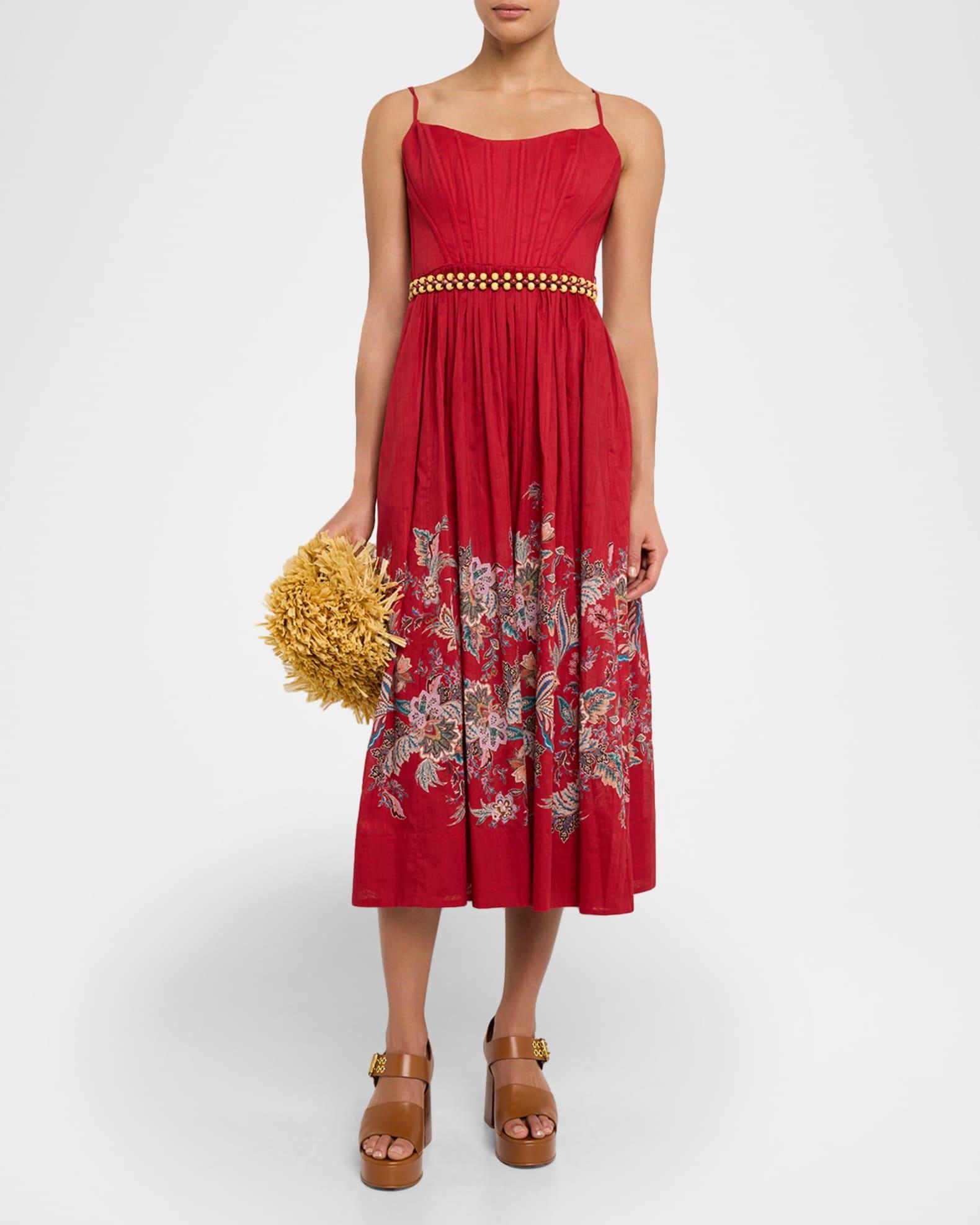 Rhiannon Belted Corset Midi Dress Product Image