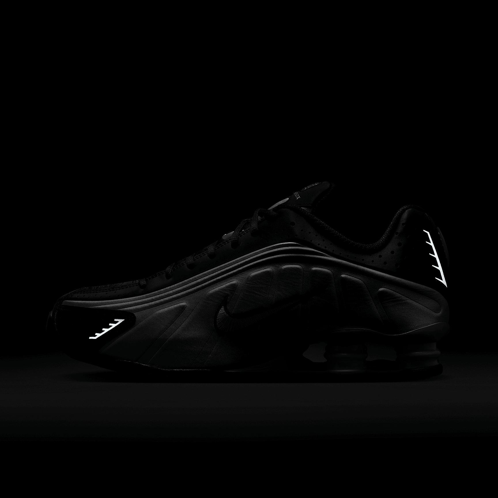 Nike Mens Shox R4 Casual Shoes in Metallic Silver/Black/Psychic Blue Product Image