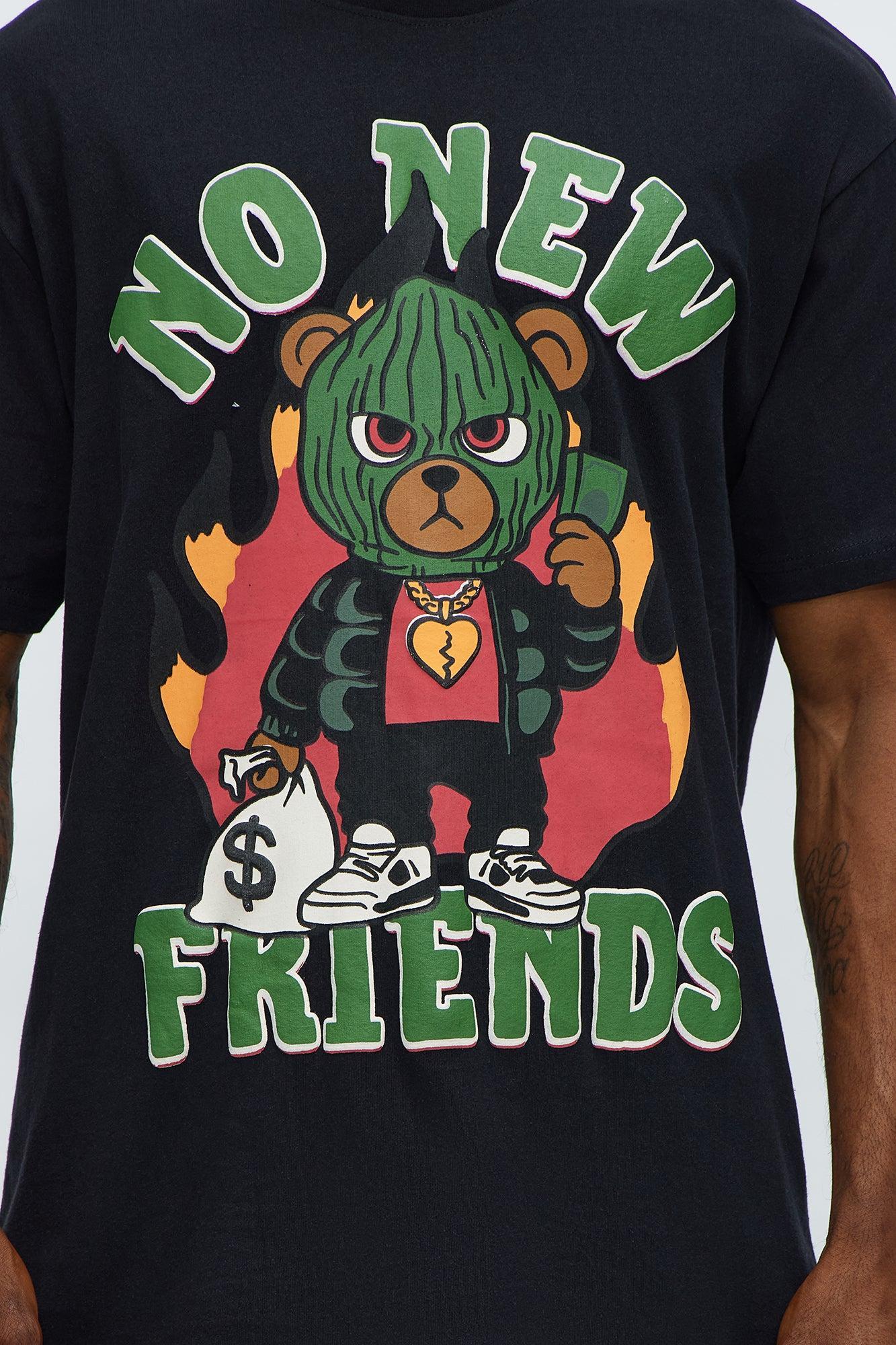 No New Friends Just New Money Short Sleeve Tee - Black Product Image