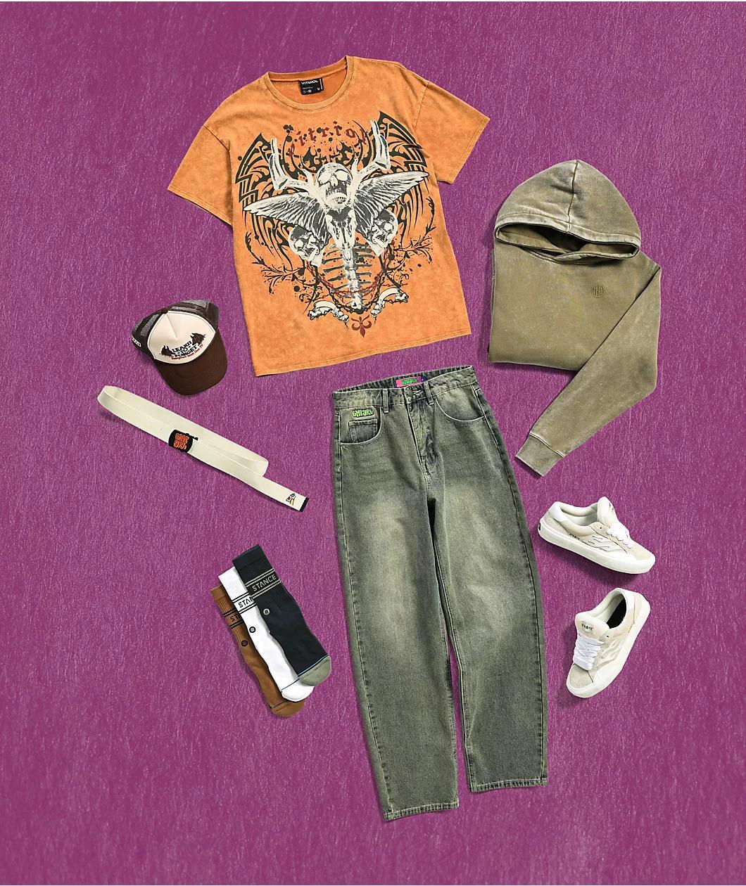 Ninth Hall Fundamentals Olive Wash Relaxed Hoodie Product Image
