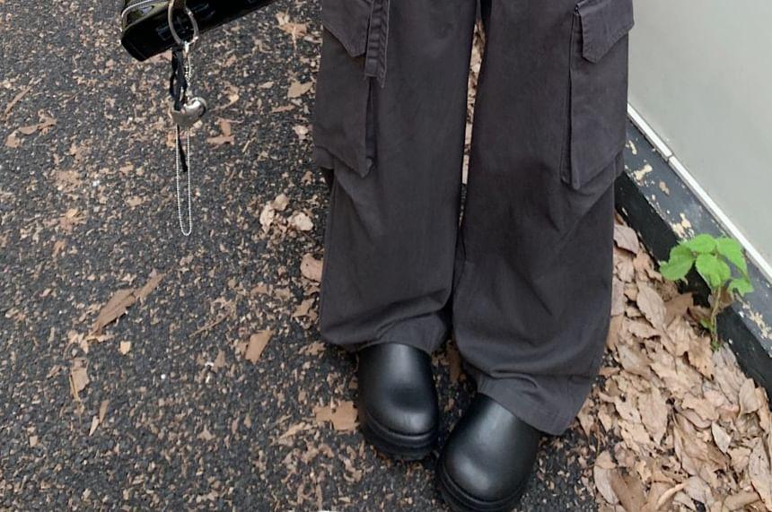 High Rise Wide Leg Cargo Pants Product Image