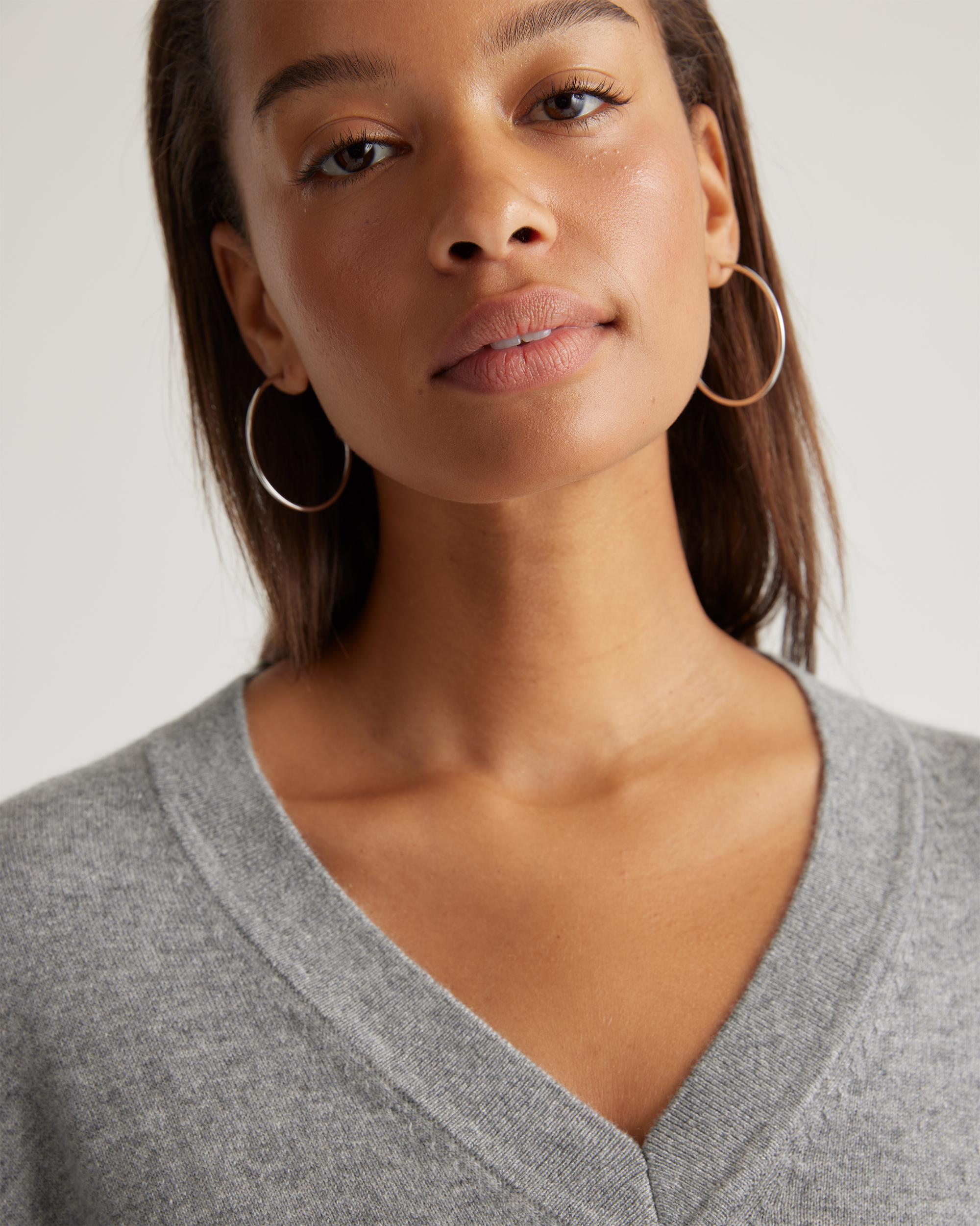 Quince | Women's Mongolian Cashmere V-Neck Midi Sweater Dress Product Image