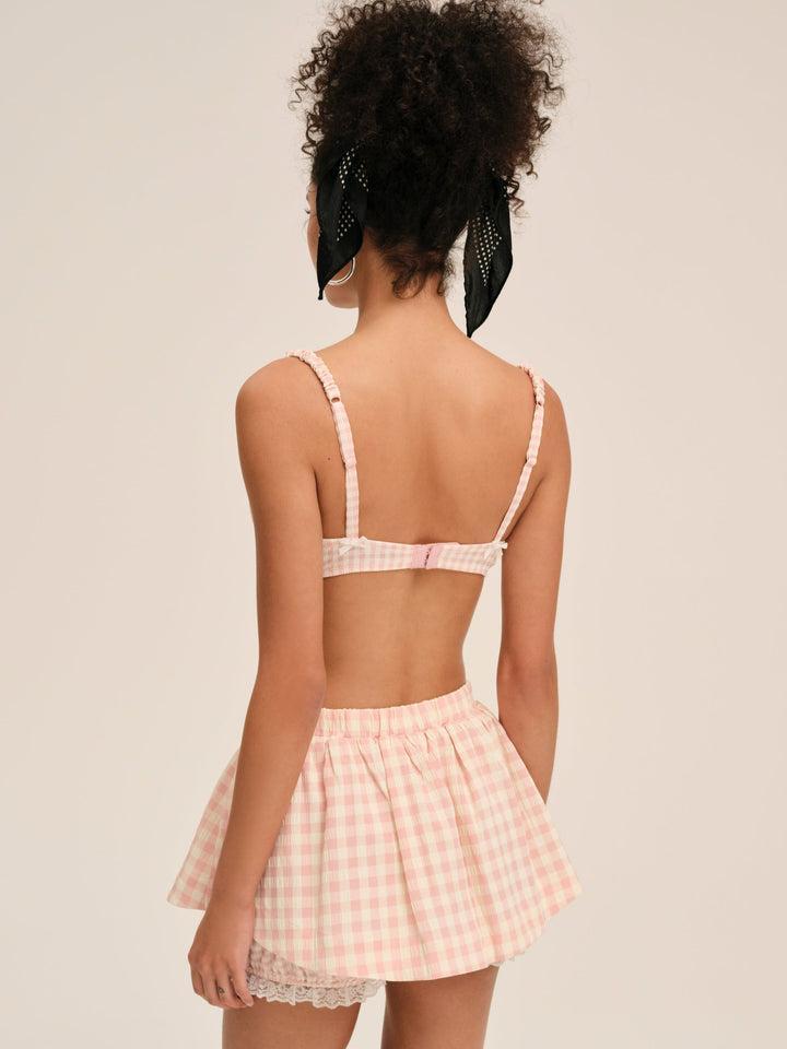 Petal Gingham Skort — Pink Product Image