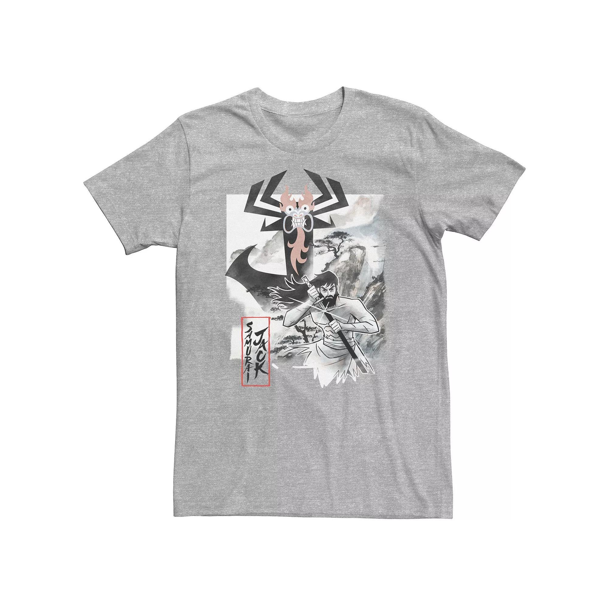 Big & Tall Cartoon Network Samurai Jack Aku Water Color Paint Sketch Tee, Men's, Size: 4XL, Athletic Grey Product Image