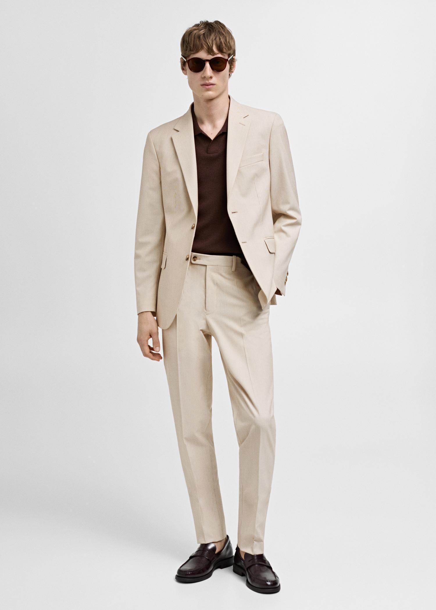 Stretch-fabric slim-fit suit pants - Men | MANGO USA Product Image