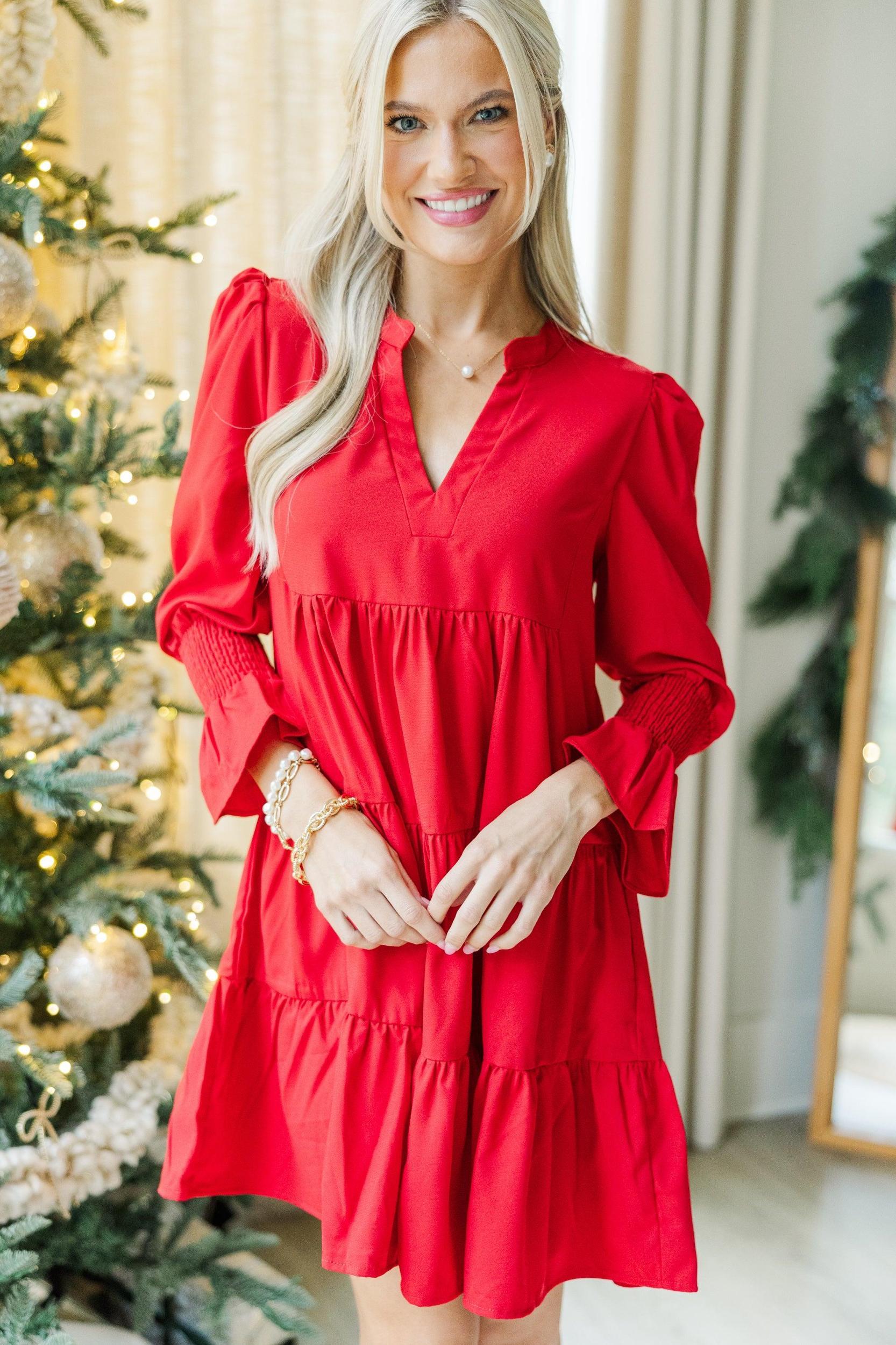 In Your Happy Place Red Dress Female Product Image
