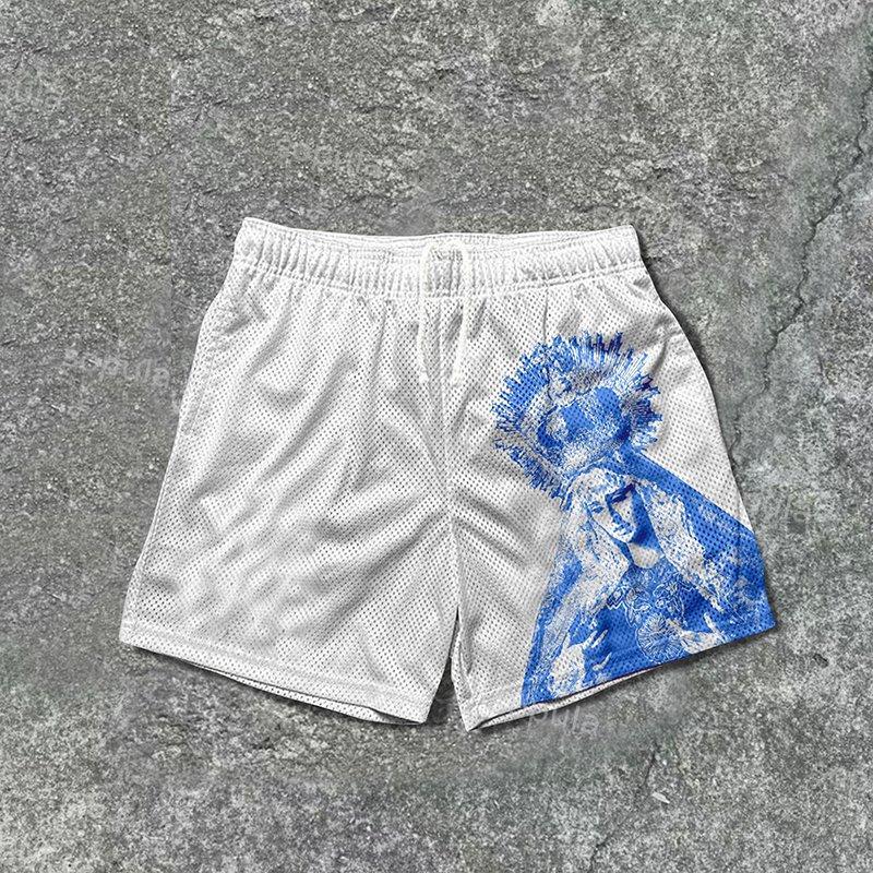 Vintage The Scriptures Of The Blessed Virgin Mary Graphics Mesh Drawstring Shorts Product Image