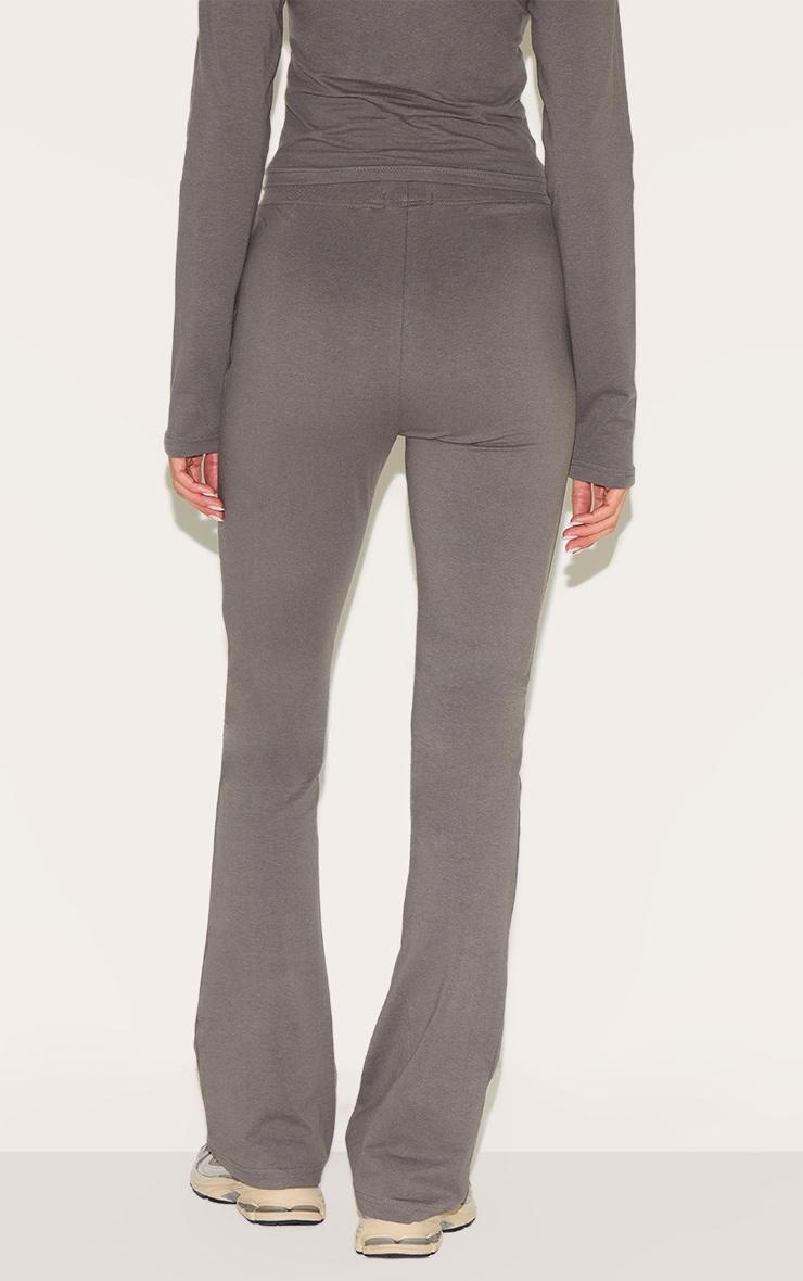 Charcoal  Cotton Seam Detail Mid Rise Skinny Flares Product Image