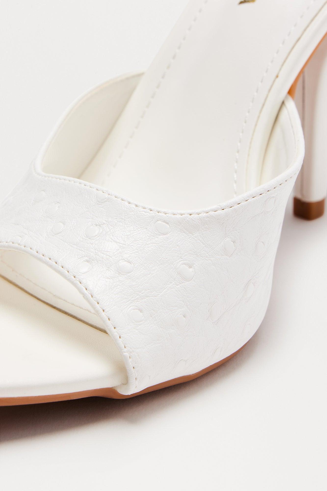 Studley Faux Leather Heels - Cream Product Image