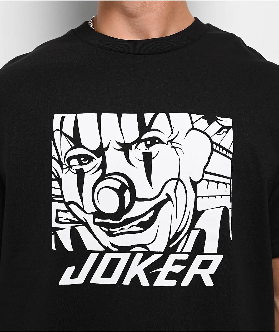 Joker Clown Face Tag Black T-Shirt Product Image
