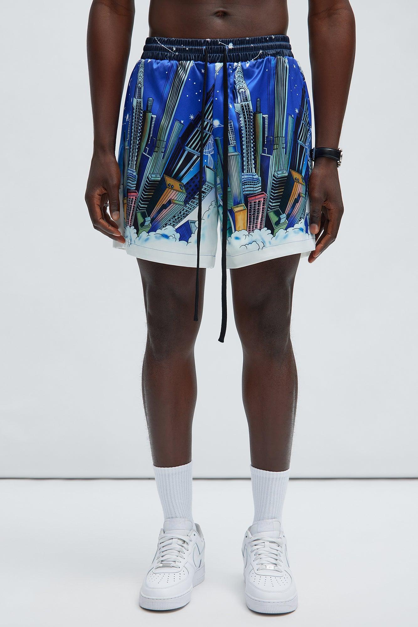 Skyline Printed Shorts - Blue/combo Product Image
