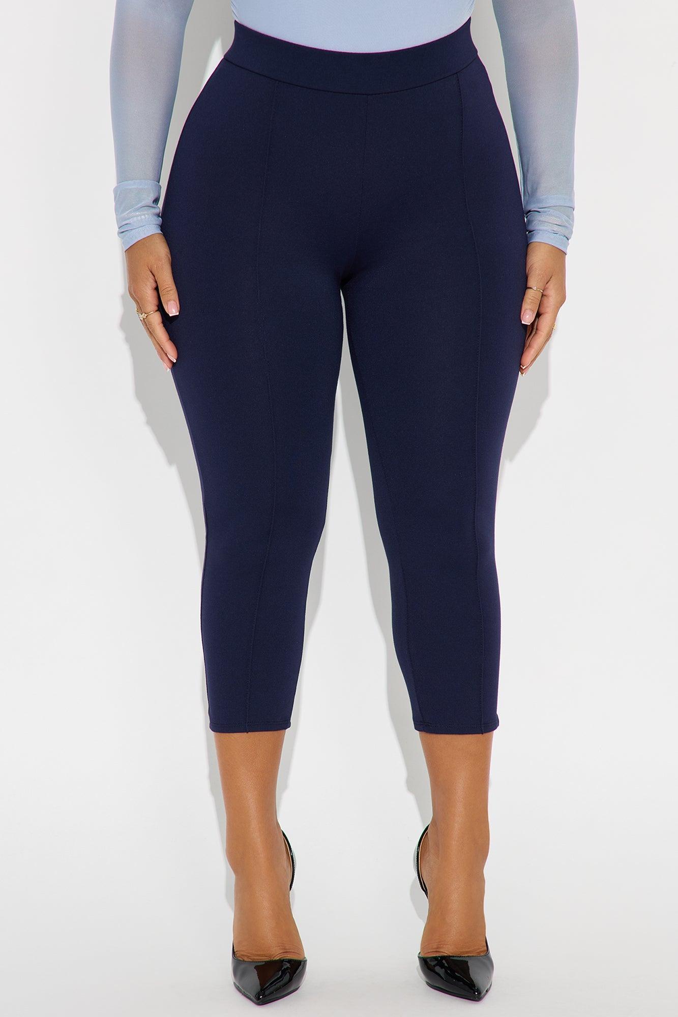 Daniella Pintuck Ponte Capri Legging - Navy Female Product Image