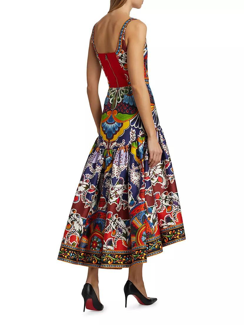 Diana Floral Cotton-Blend Sleeveless Fit & Flare Midi-Dress Product Image