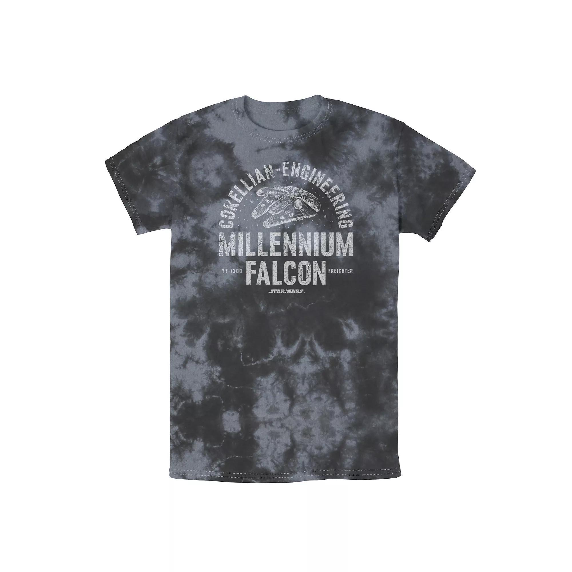 Men's Star Wars Millennium Falcon Corellian Engineering Freighter Tee, Boy's, Size: XXL, Black Grey Product Image