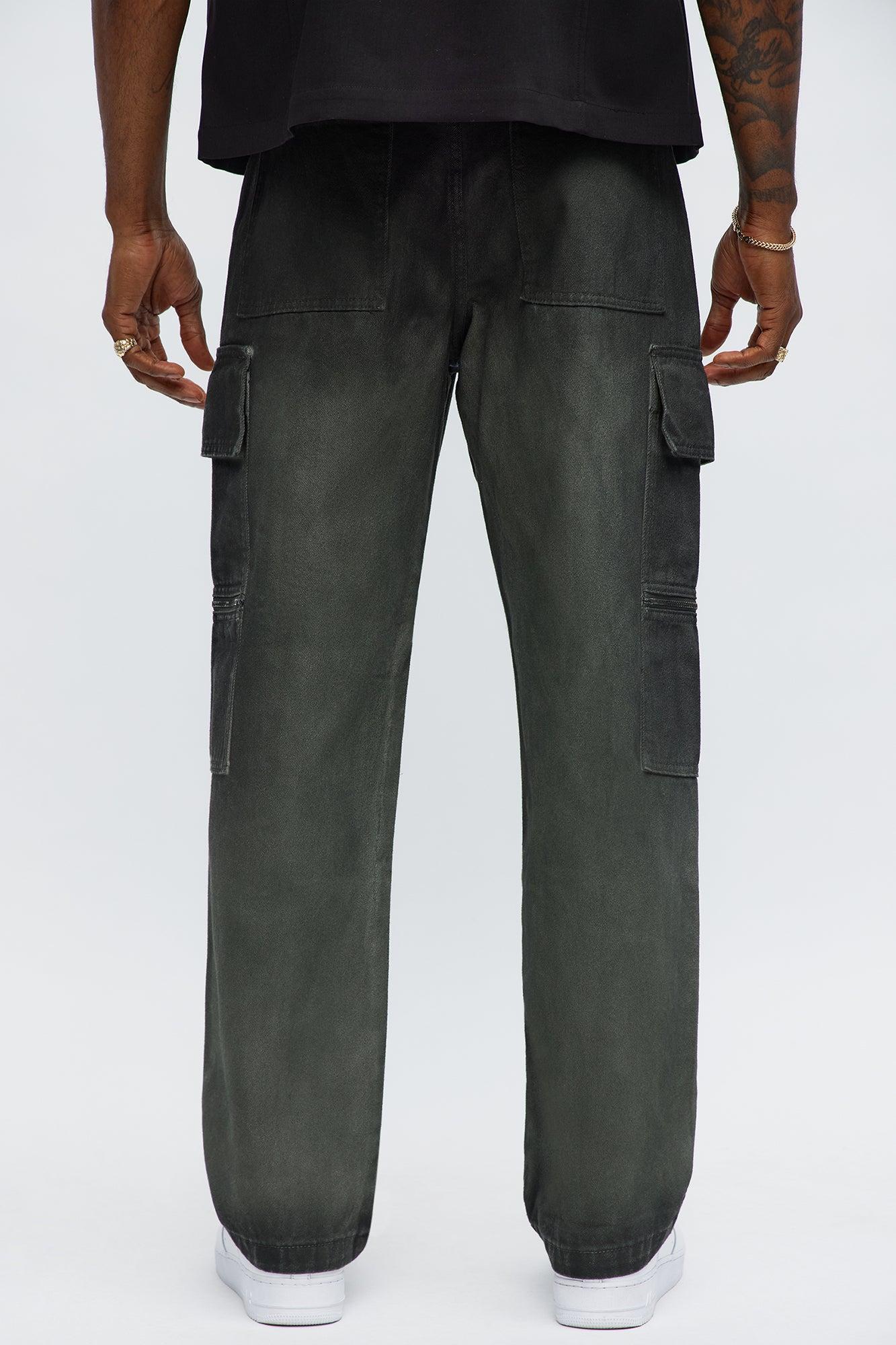 Relaxed Straight Stop Playing Games Jeans - Olive Product Image