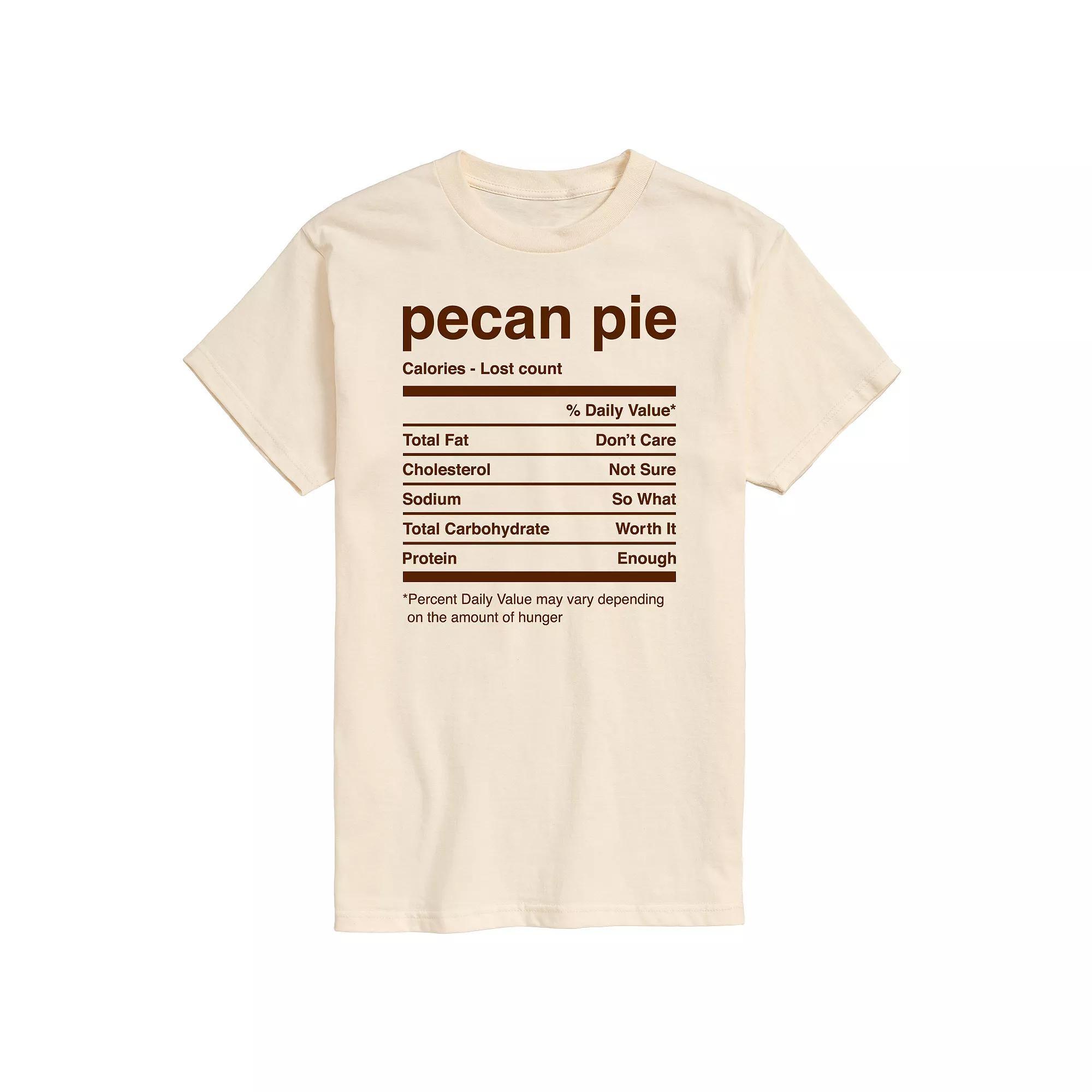Mens Pecan Pie Nutritional Facts Graphic Tee Product Image