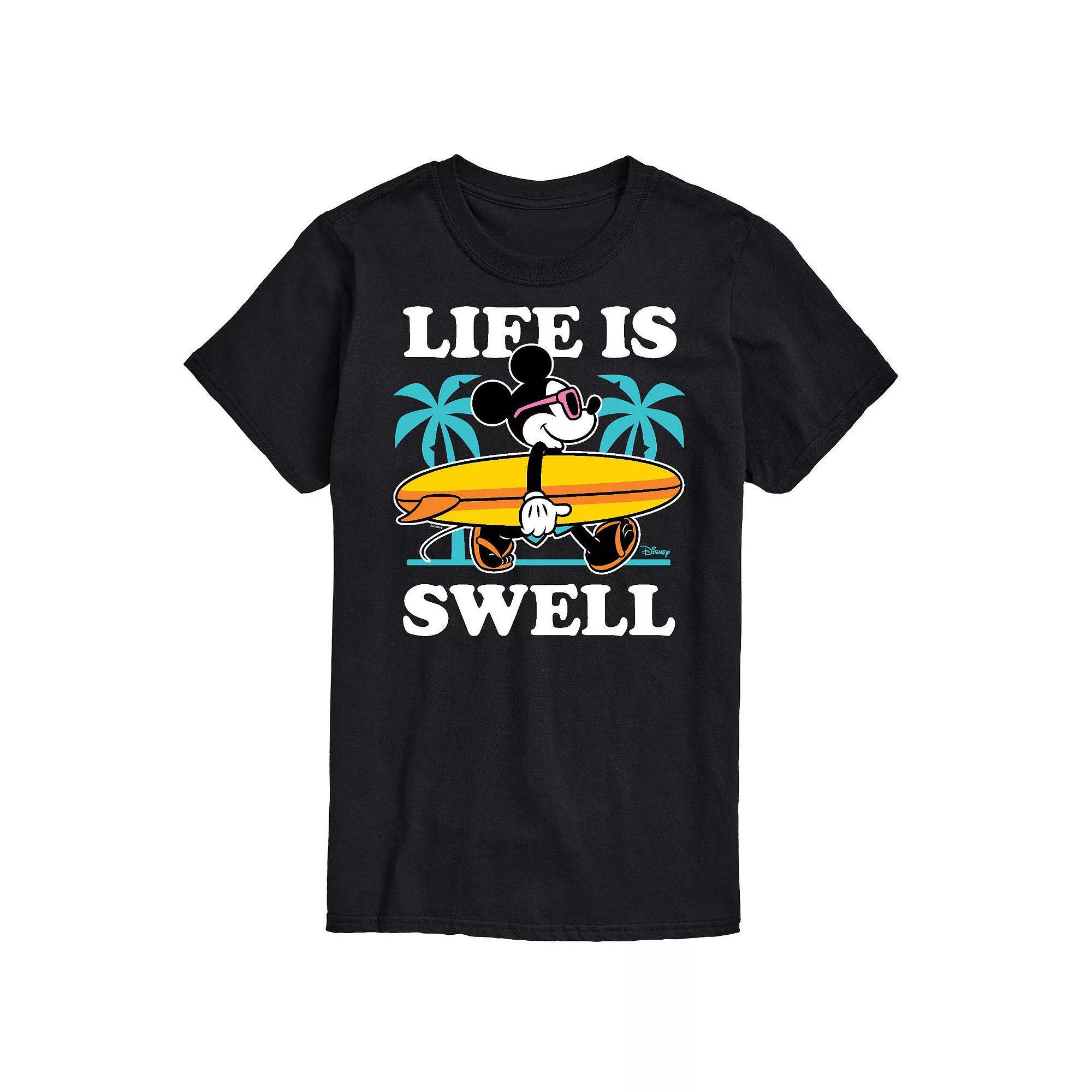 Disneys Mickey Mouse Big & Tall Life Is Swell Graphic Tee, Mens Product Image