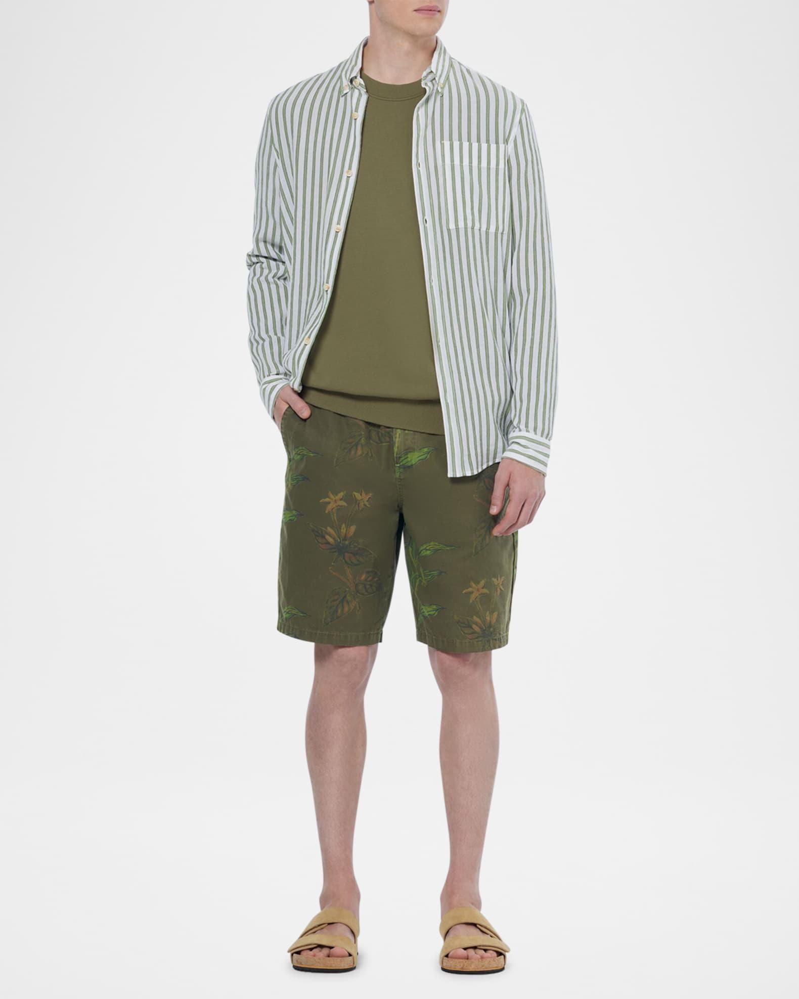 Mens Printed Cotton Relaxed-Fit Shorts Product Image