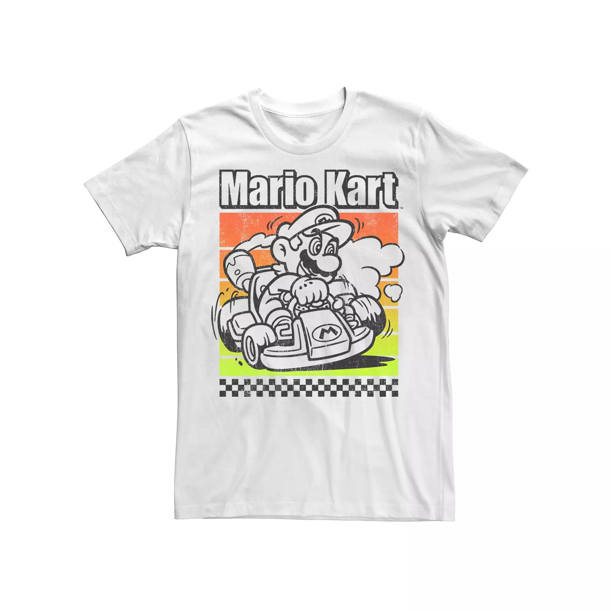 Men's Mario Kart Color Pop Poster Tee, Size: XL, White Product Image