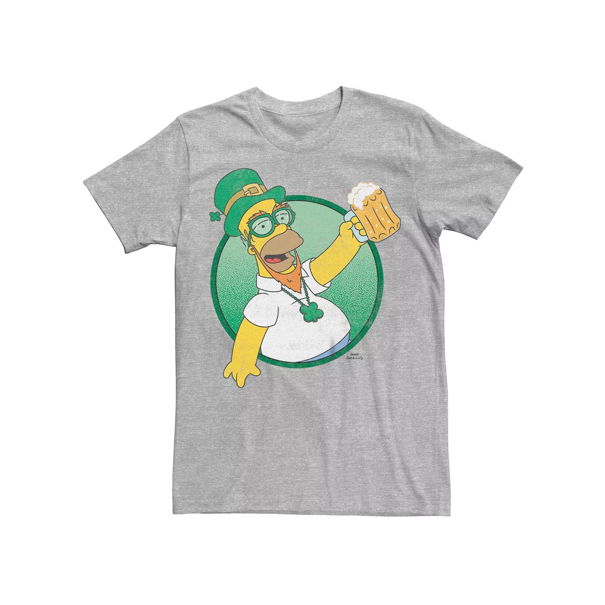 Big & Tall The Simpsons Homer Leprechaun Tee, Men's, Size: 3XB, Athletic Grey Product Image
