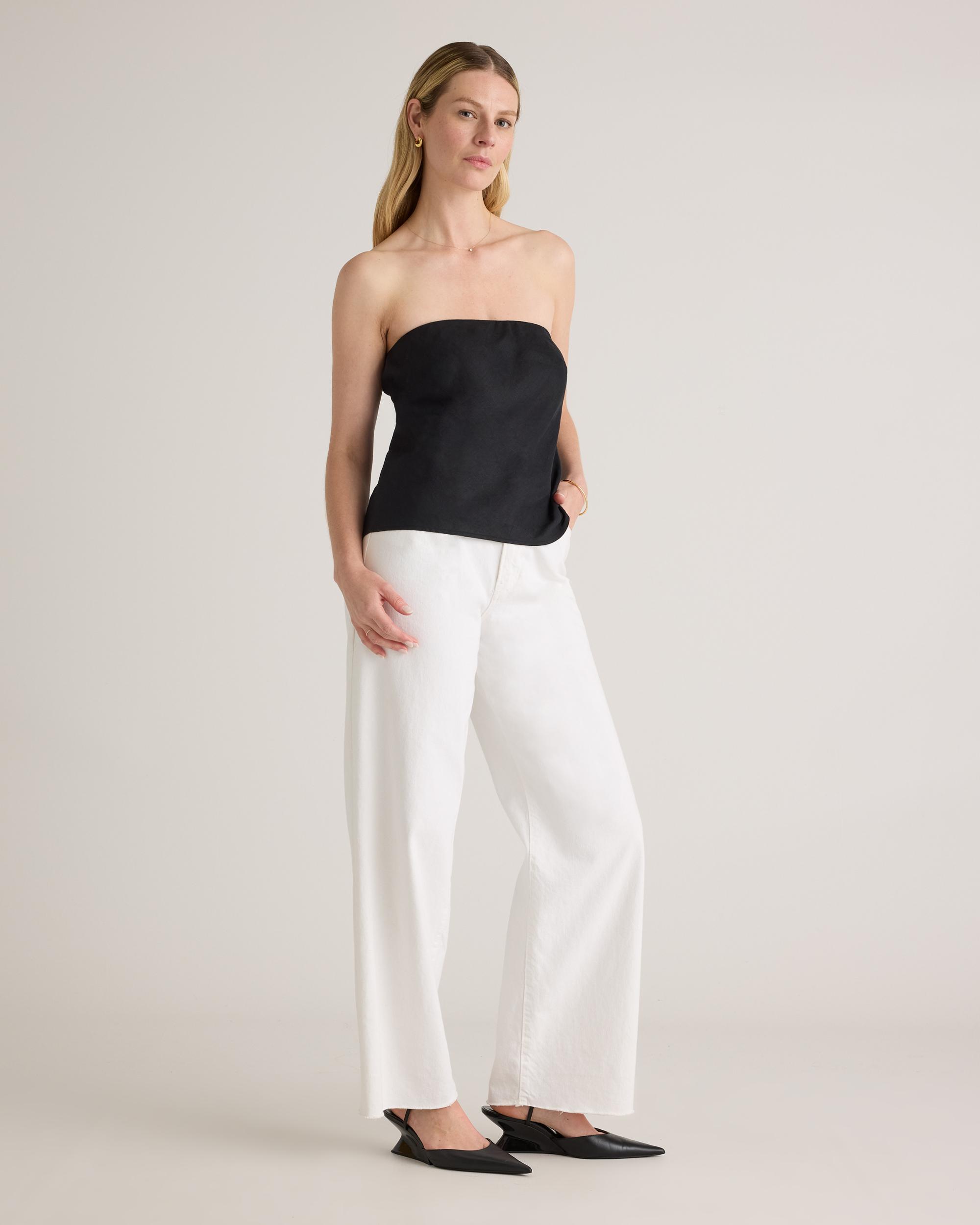Quince | Women's 100% European Linen Strapless Top Product Image