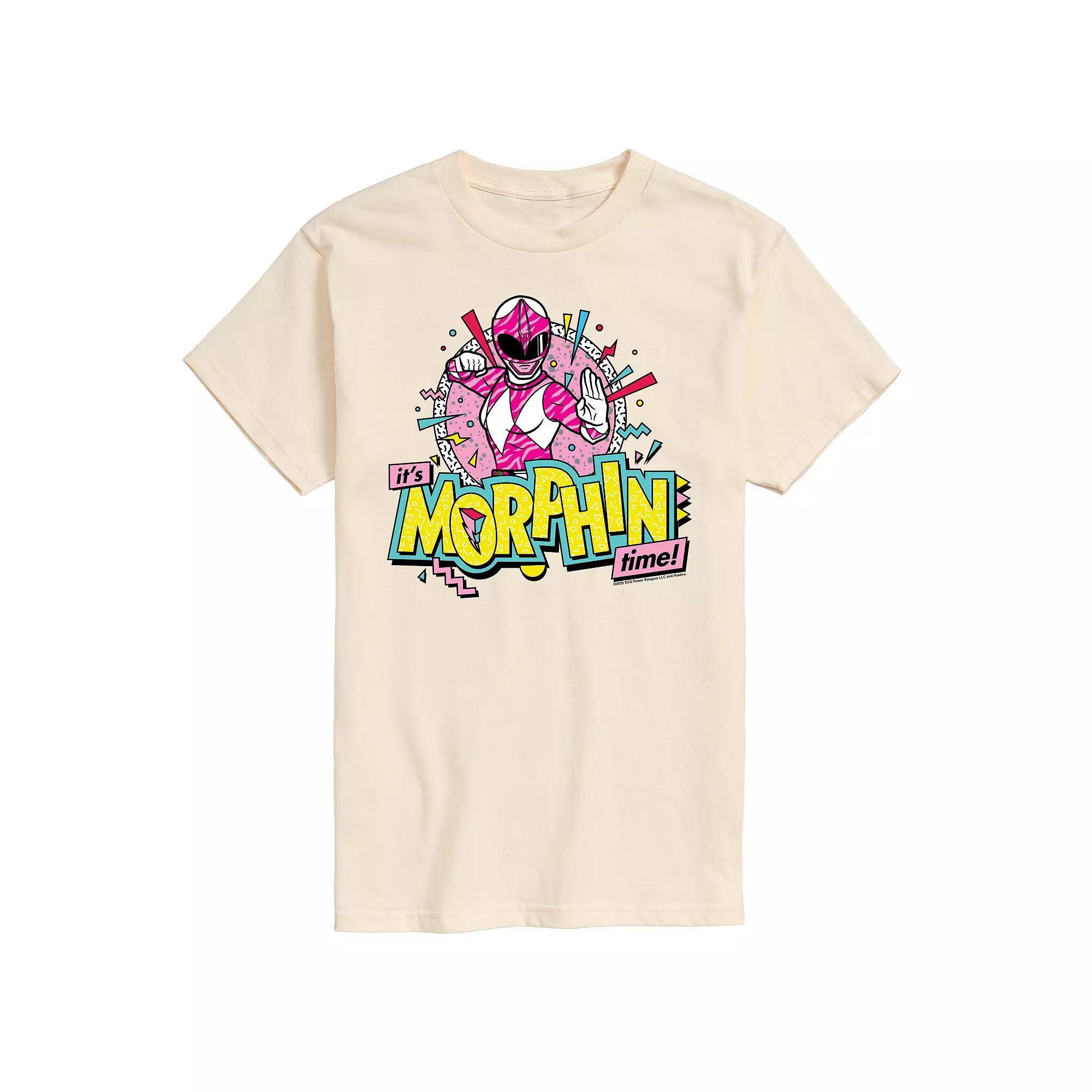 Mens Power Rangers Morphin Time Pink Graphic Tee Product Image
