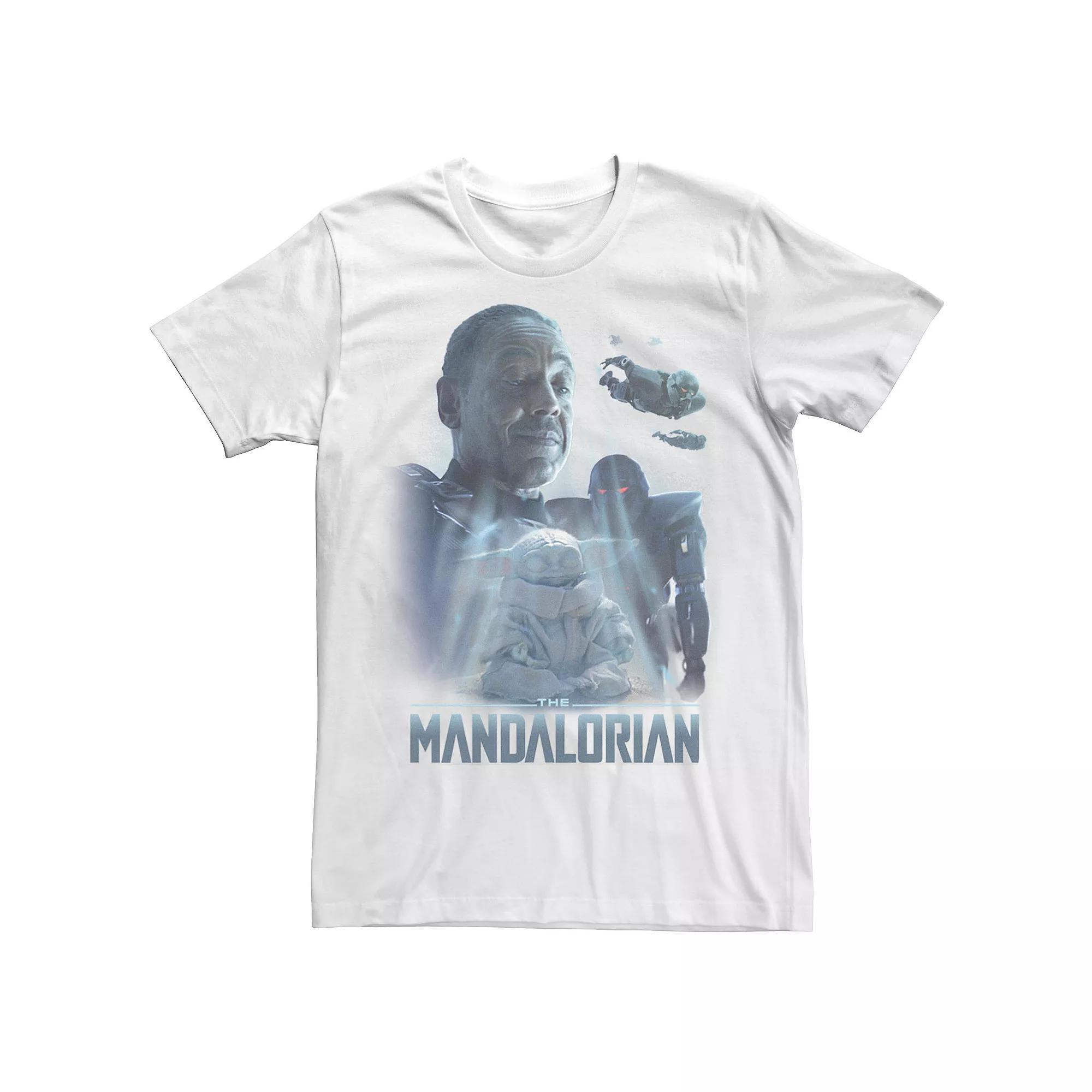 Men's Star Wars: The Mandalorian Grogu Moff Gideon Collage R14 Tee, Size: XXL, White Product Image