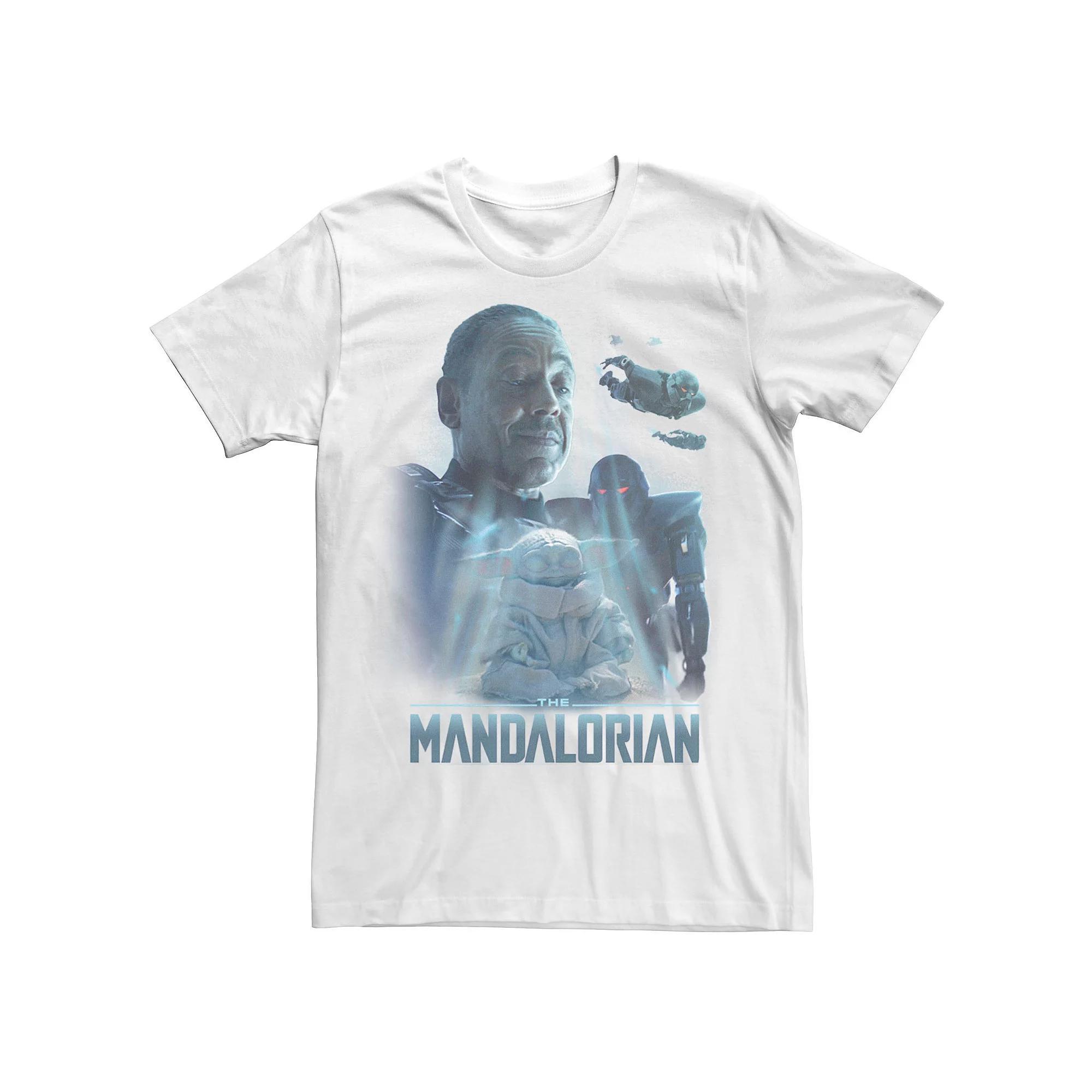 Men's Star Wars: The Mandalorian Grogu Moff Gideon Collage R14 Tee, Size: XXL, White Product Image