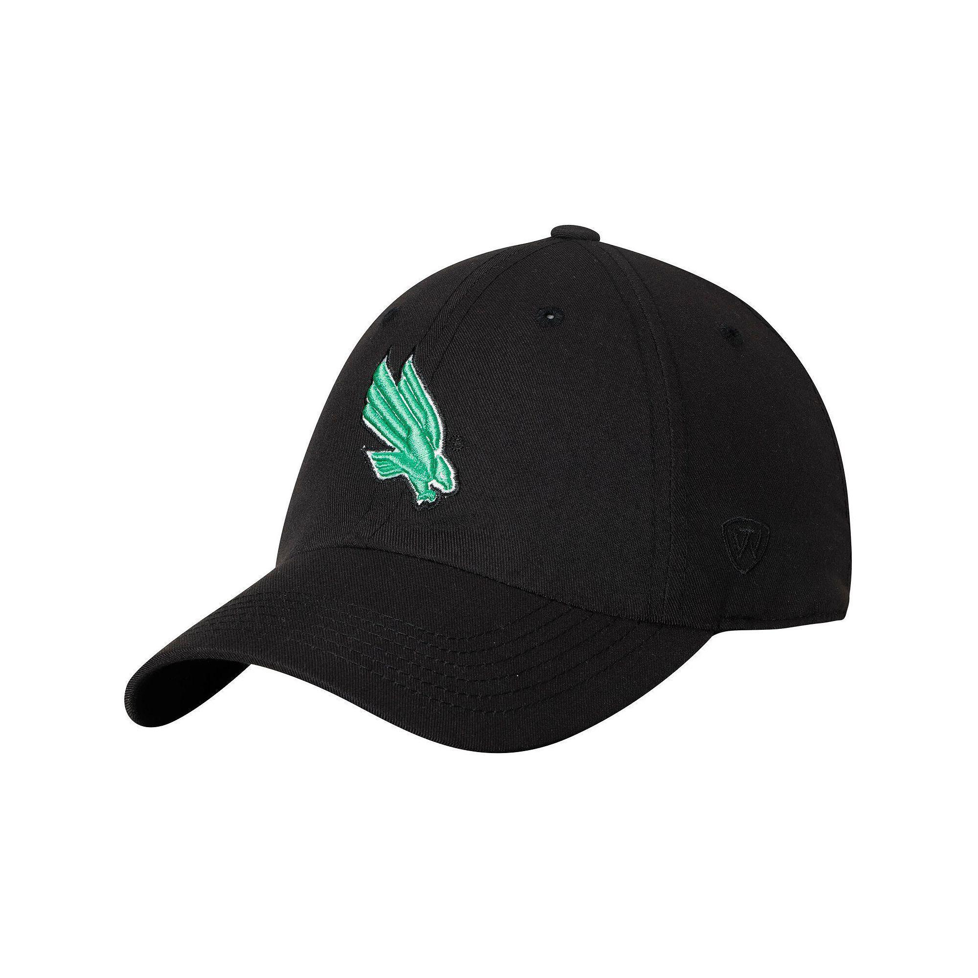Men's Top of the World Black North Texas Mean Green Primary Logo Staple Adjustable Hat, Nc2 Black Product Image