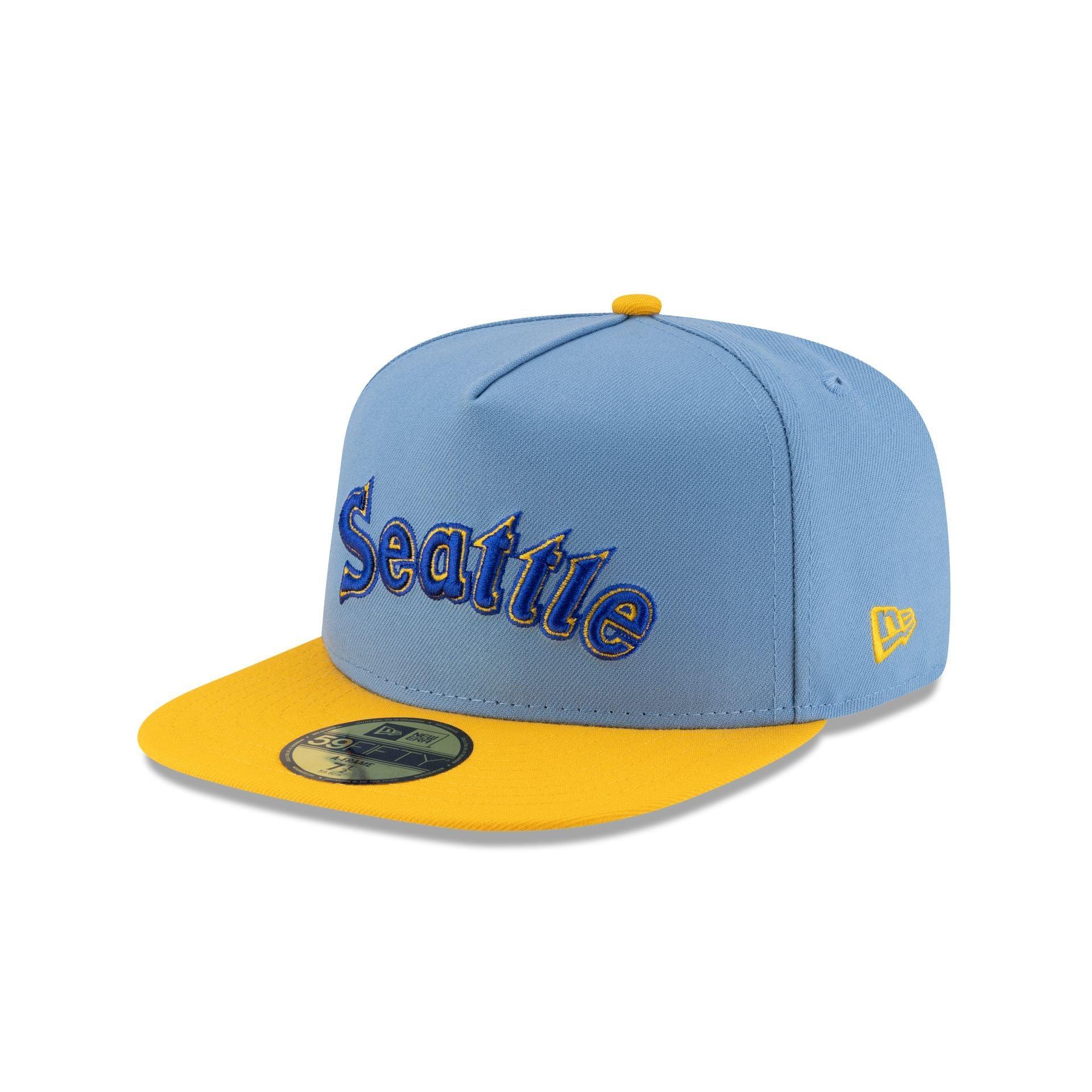 Just Caps Sky Blue Seattle Mariners 59FIFTY A-Frame Fitted Hat Male Product Image