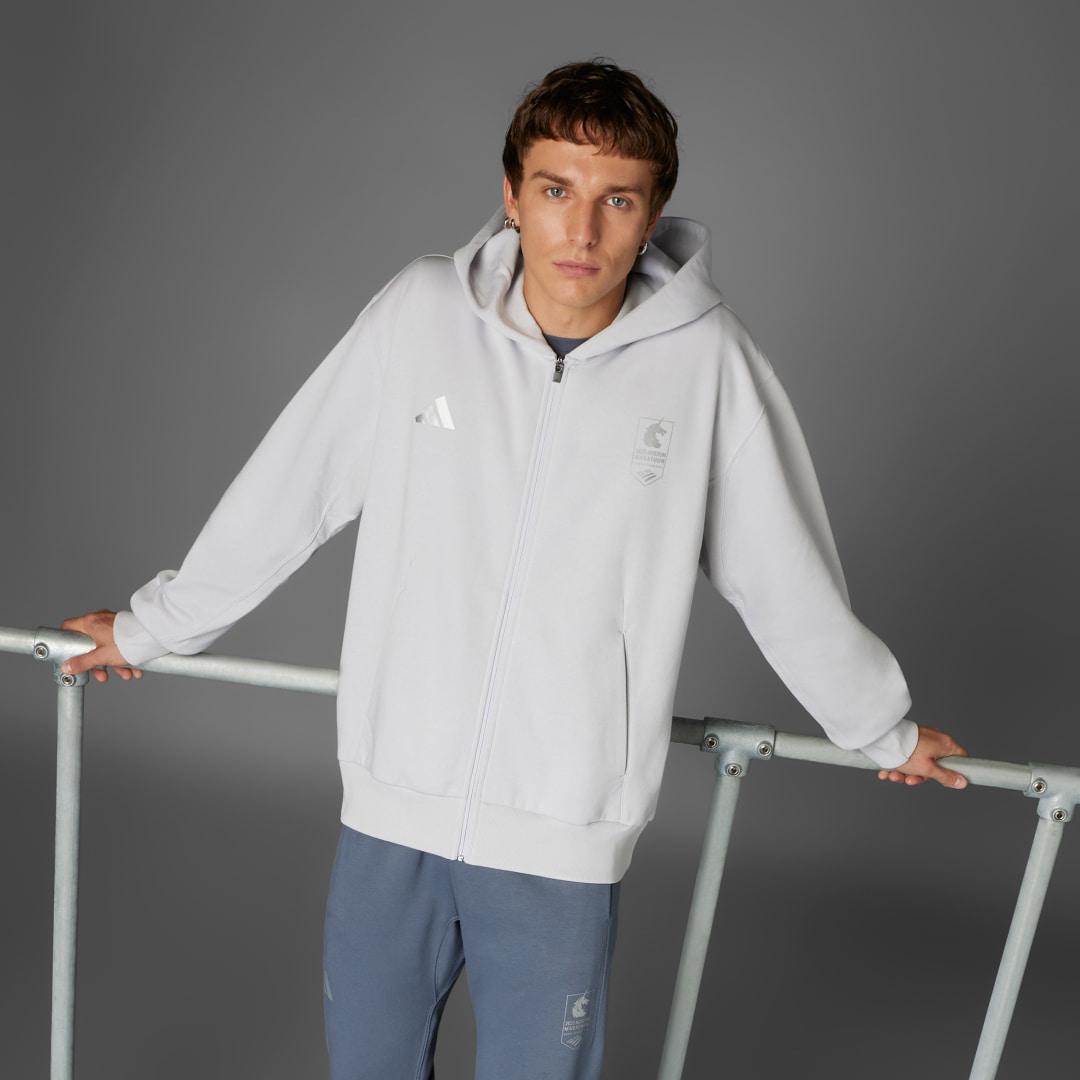 adidas Boston Marathon 2025 Full Zip Hoodie Dash Grey 2XL Mens Product Image