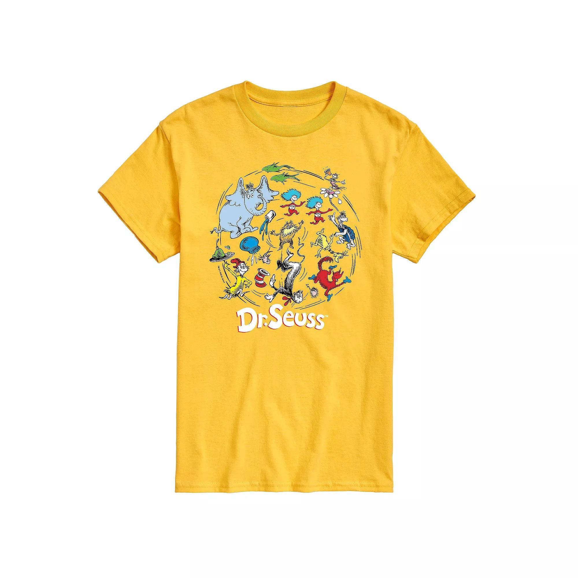 Men's Dr. Seuss Pattern Tee, Size: Small, Gray Product Image