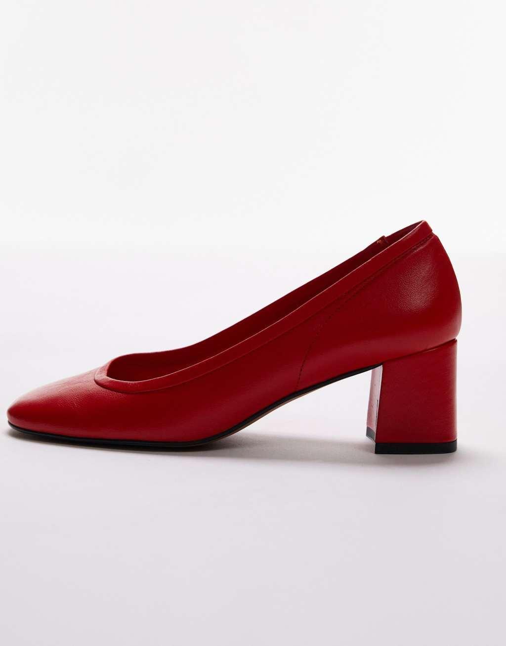 Topshop Elana leather heeled ballerina shoes Product Image